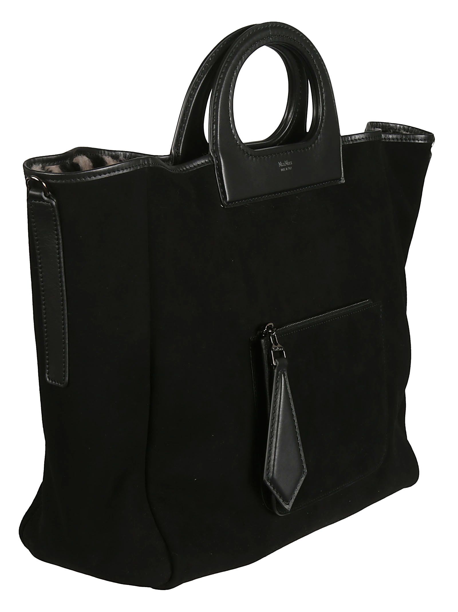 max mara leather shopping tote