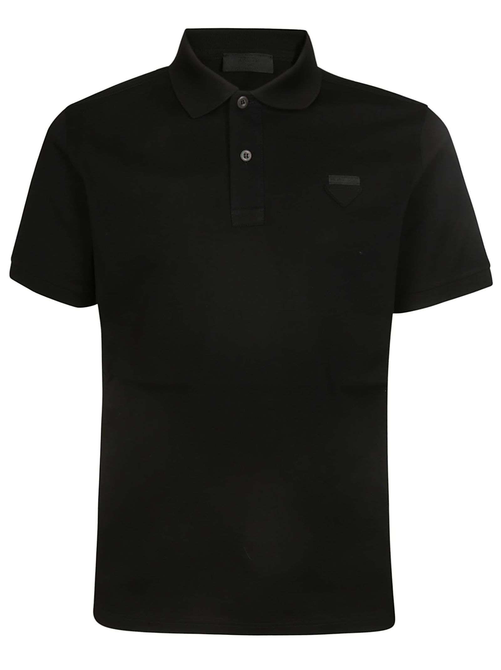 Prada Prada Logo Patch Polo Shirt - Black - 10831329 | italist