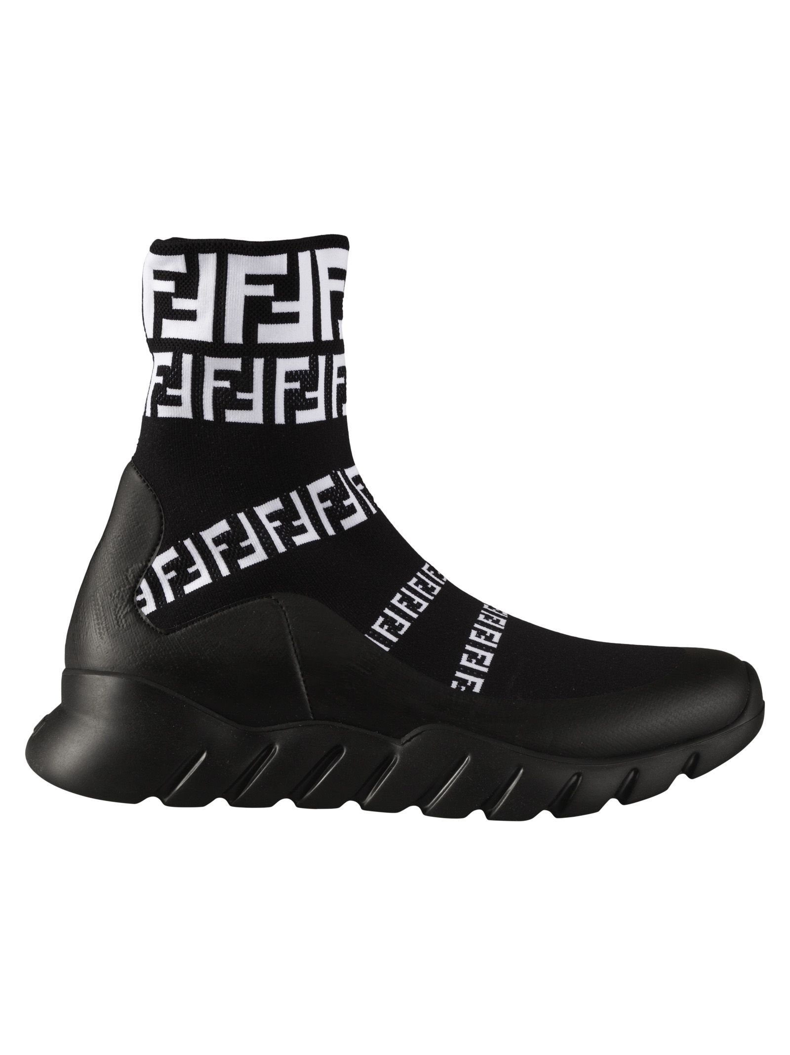 Fendi Fendi Slip On Sock Hi Top Sneakers - F0ynero Bianco - 10715323 ...