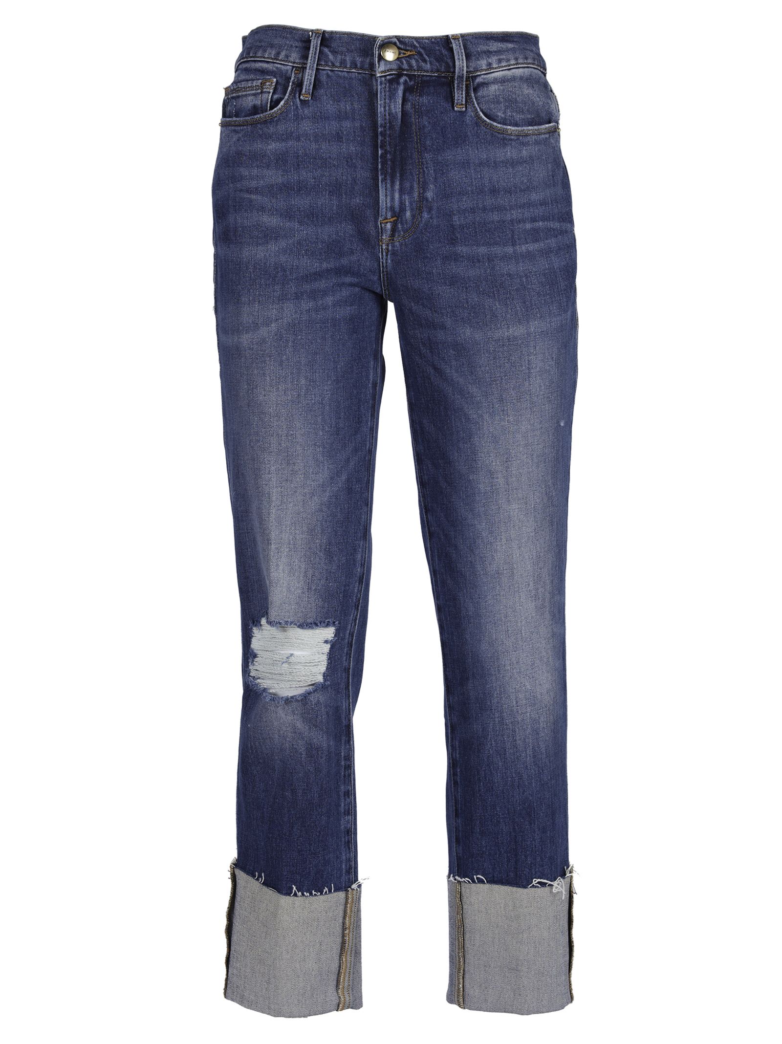 Frame Frame Distressed Straight Jeans - Blue - 10822234 | italist