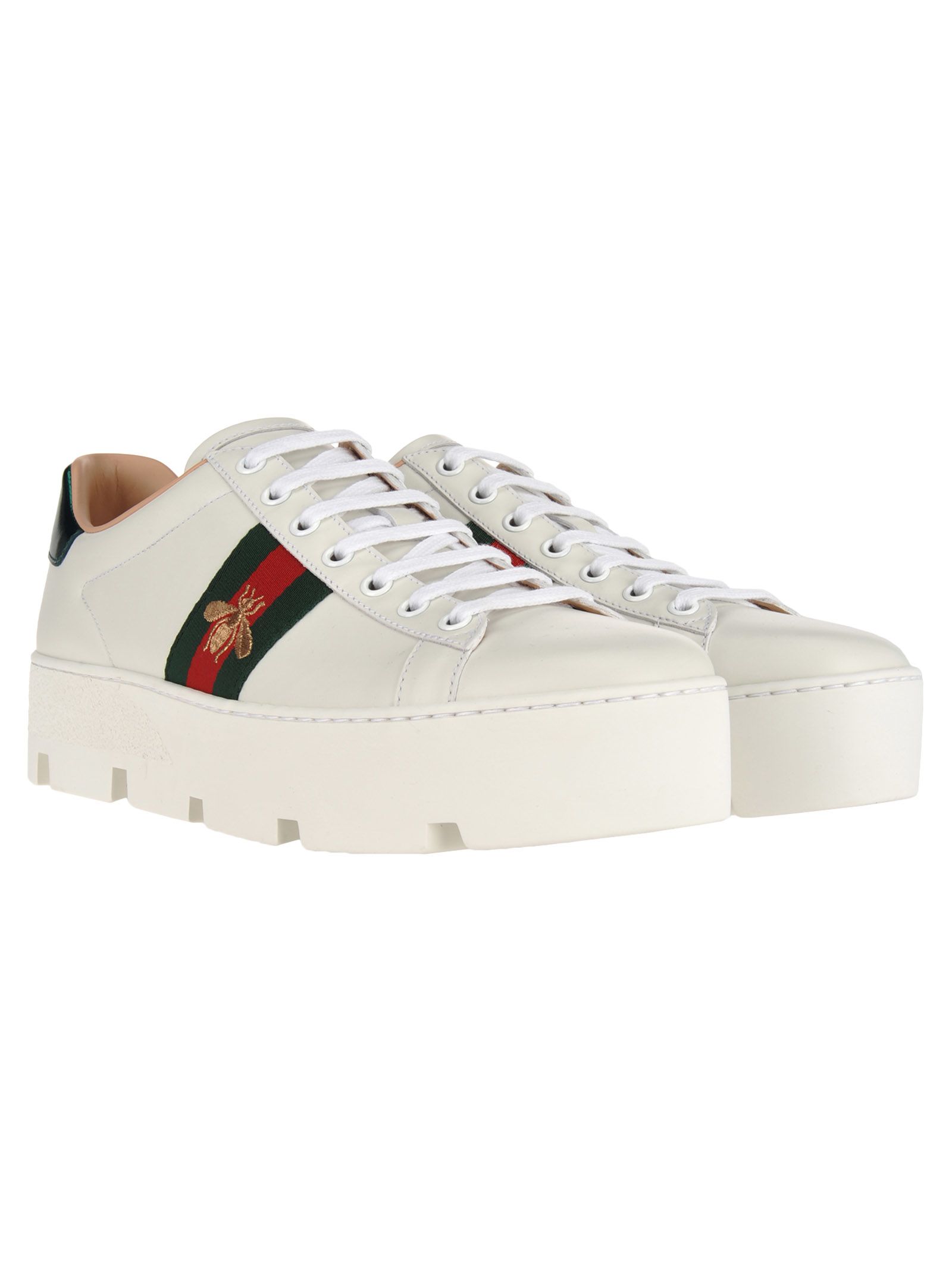 Gucci Gucci Ace Embroidered Platform Sneaker - WHITE - 10977406 | italist