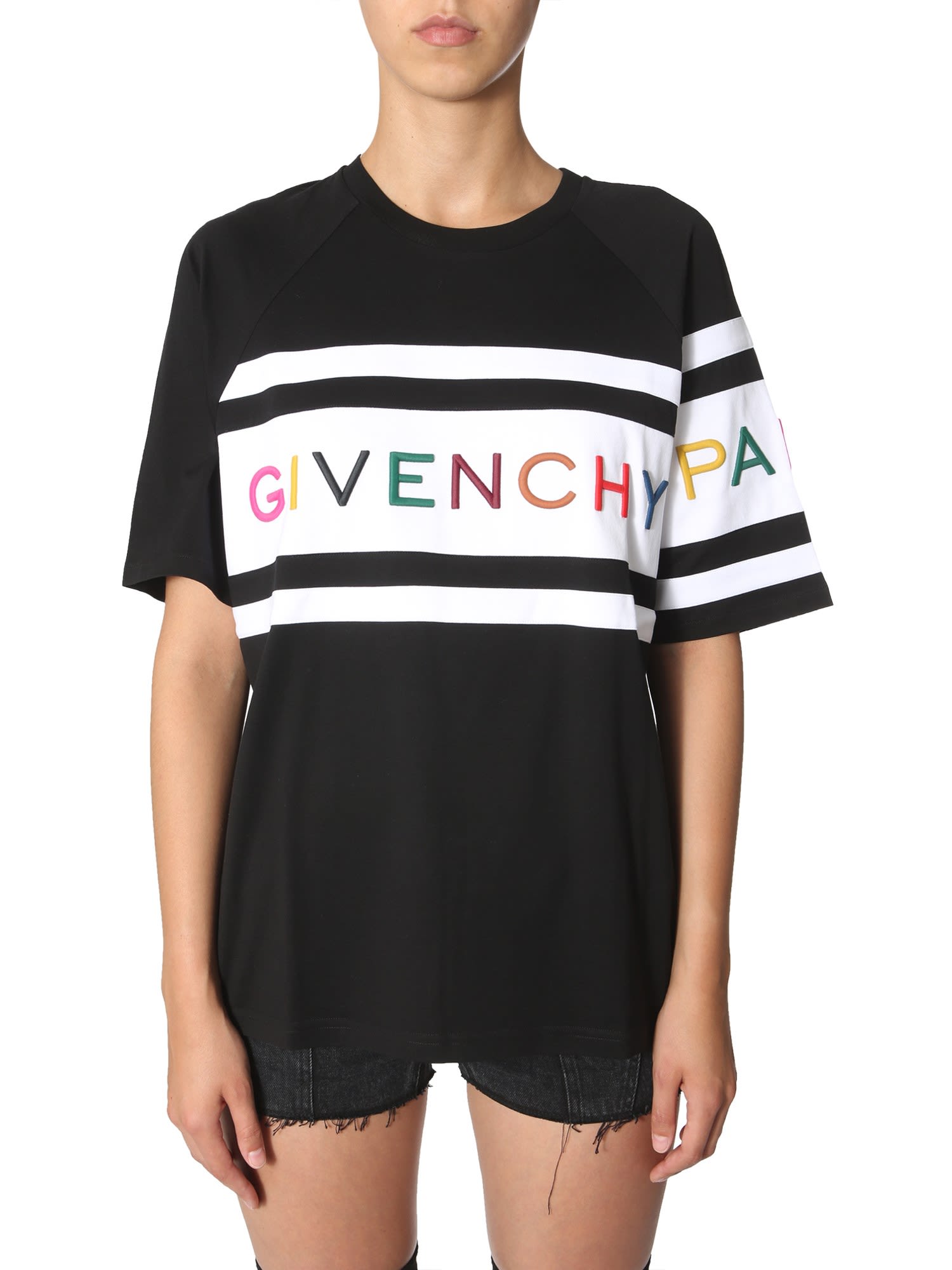 GIVENCHY T-SHIRT WITH EMBROIDERED LOGO,10991605