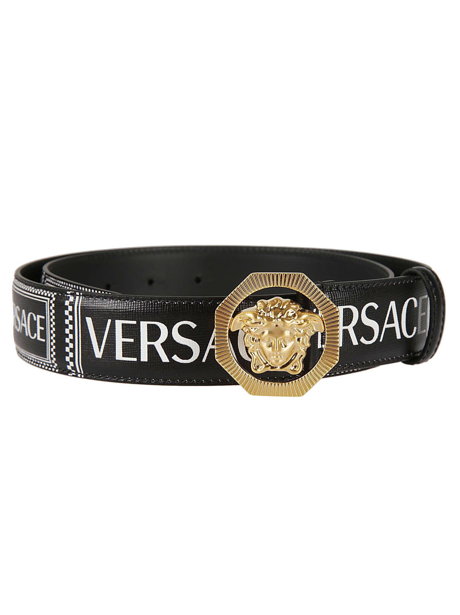 Versace Versace Logo Print Medusa Plaque Belt - Basic - 10851396 | italist