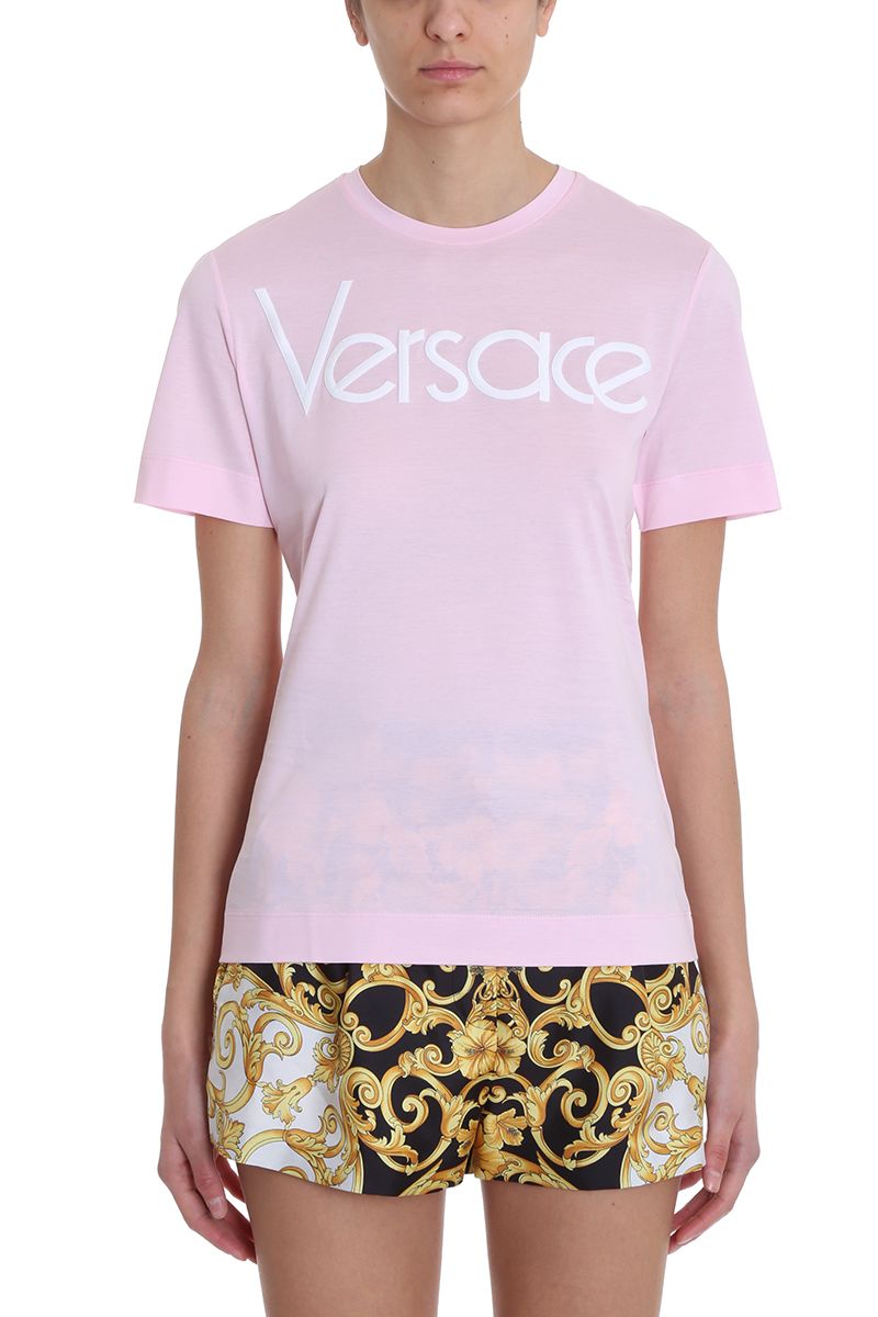 Versace Versace Versace Logo Pink Cotton Tshirt rosepink 10934891 italist