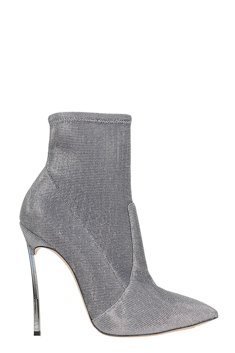 silver sparkly ankle boots