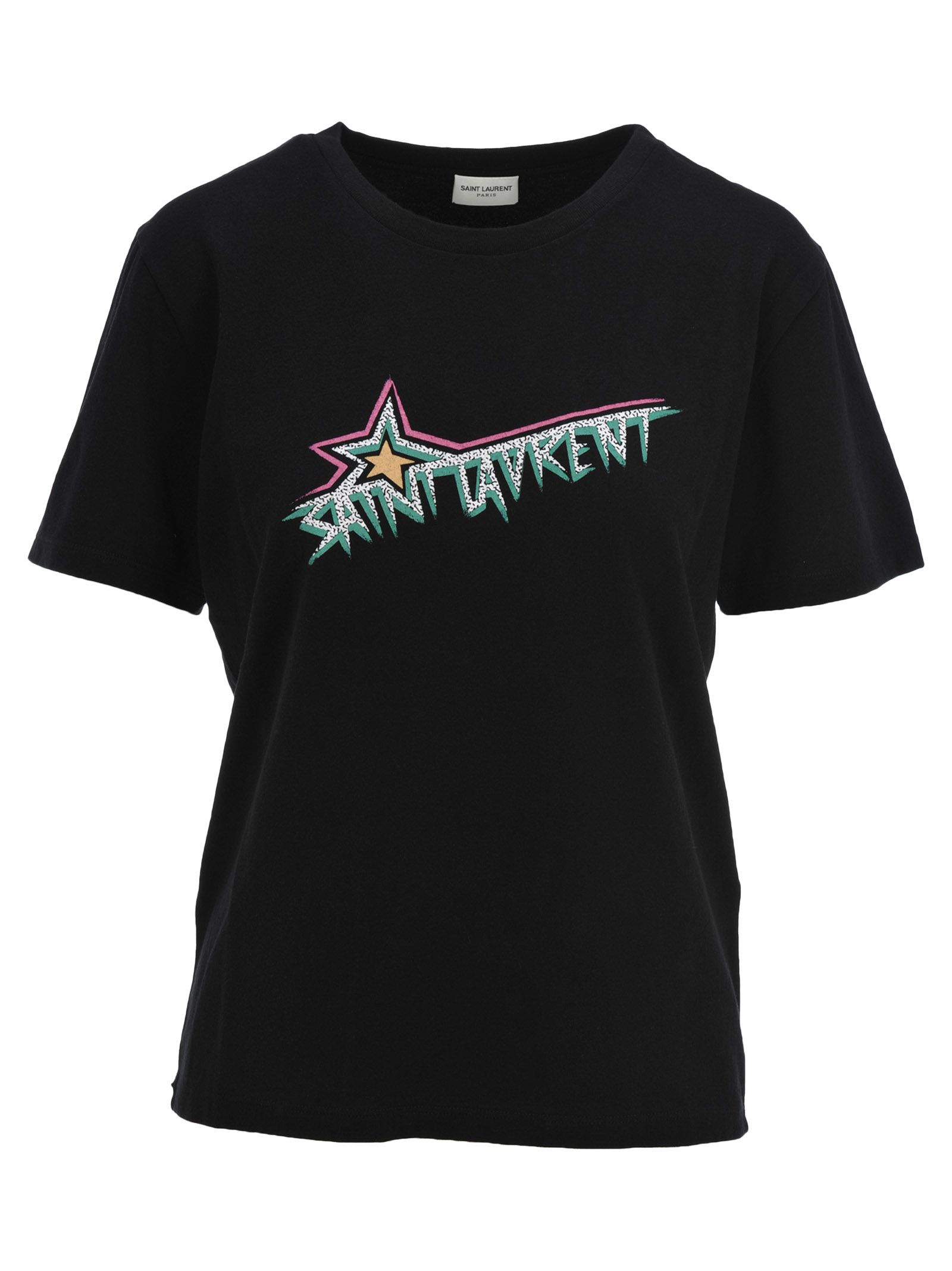 Saint Laurent Saint Laurent Logo Print T-shirt - BLACK - 10968101 | italist