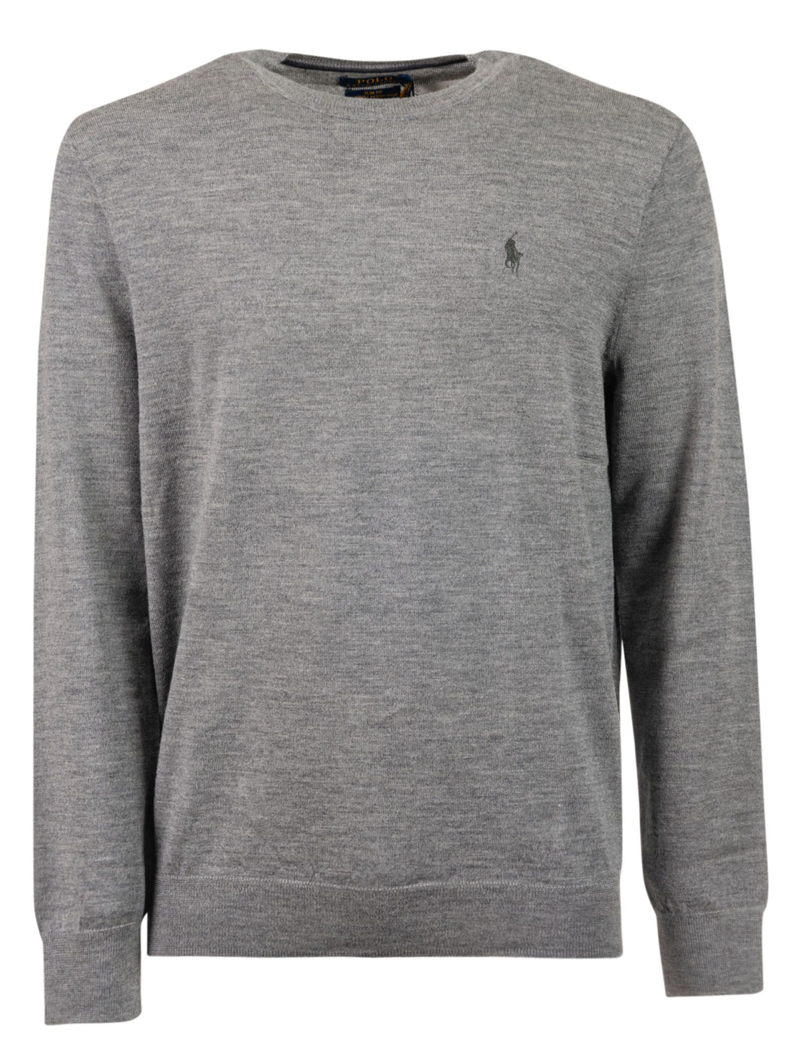 Ralph Lauren Logo Patch Sweater In Fawn Grey Heather | ModeSens