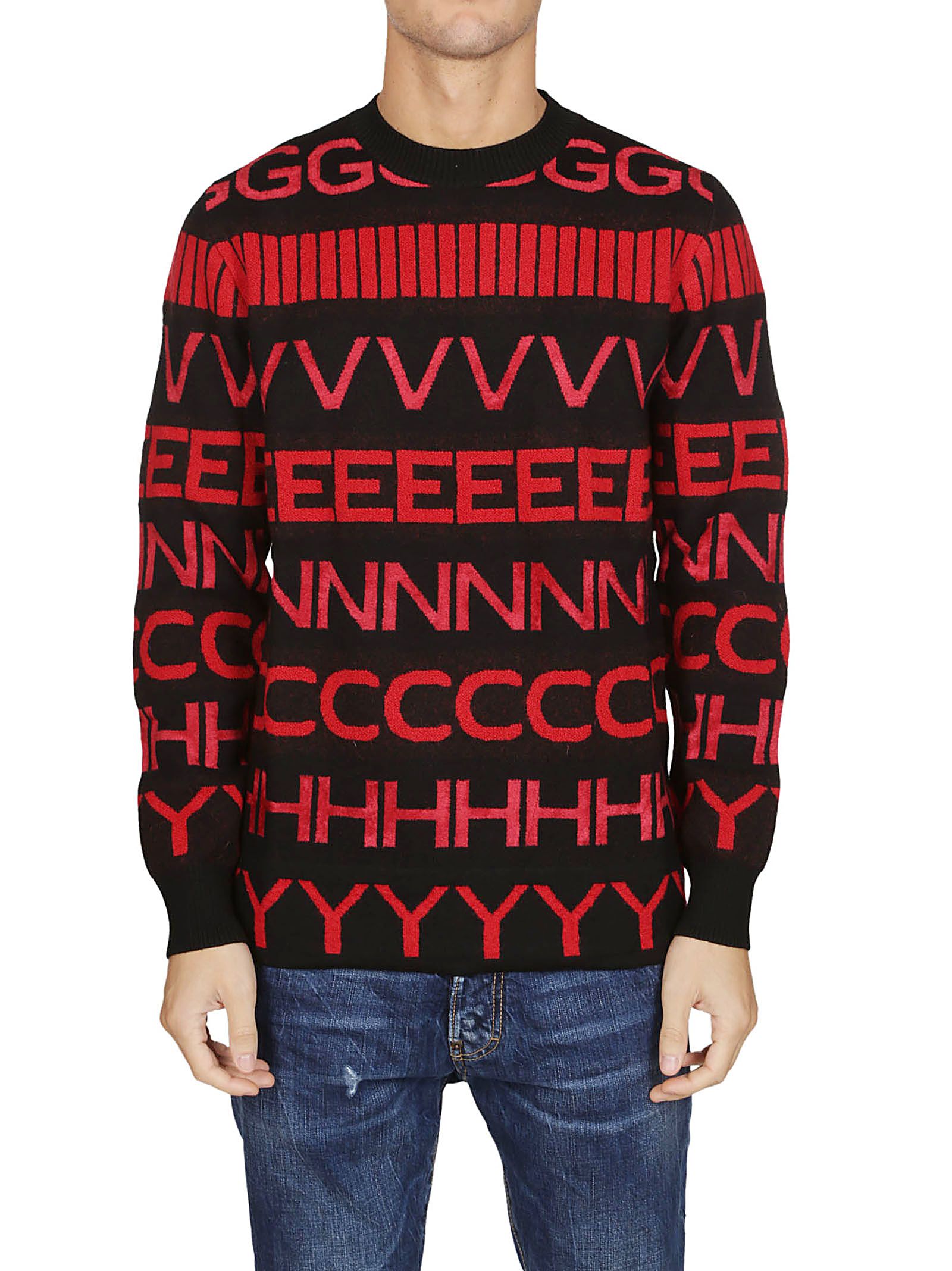 Givenchy Givenchy Logo Print Sweater - Black/Red - 10766767 | italist