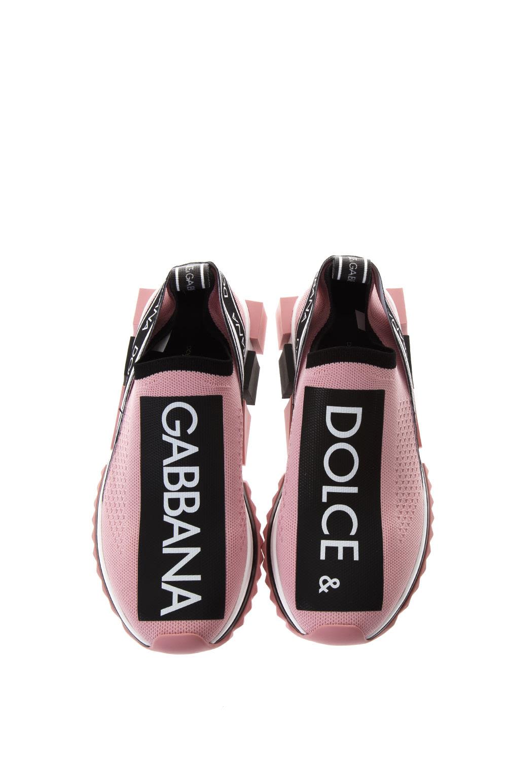 Dolce & Gabbana Dolce & Gabbana Pink & Black Sorrento Sneakers In Nylon ...