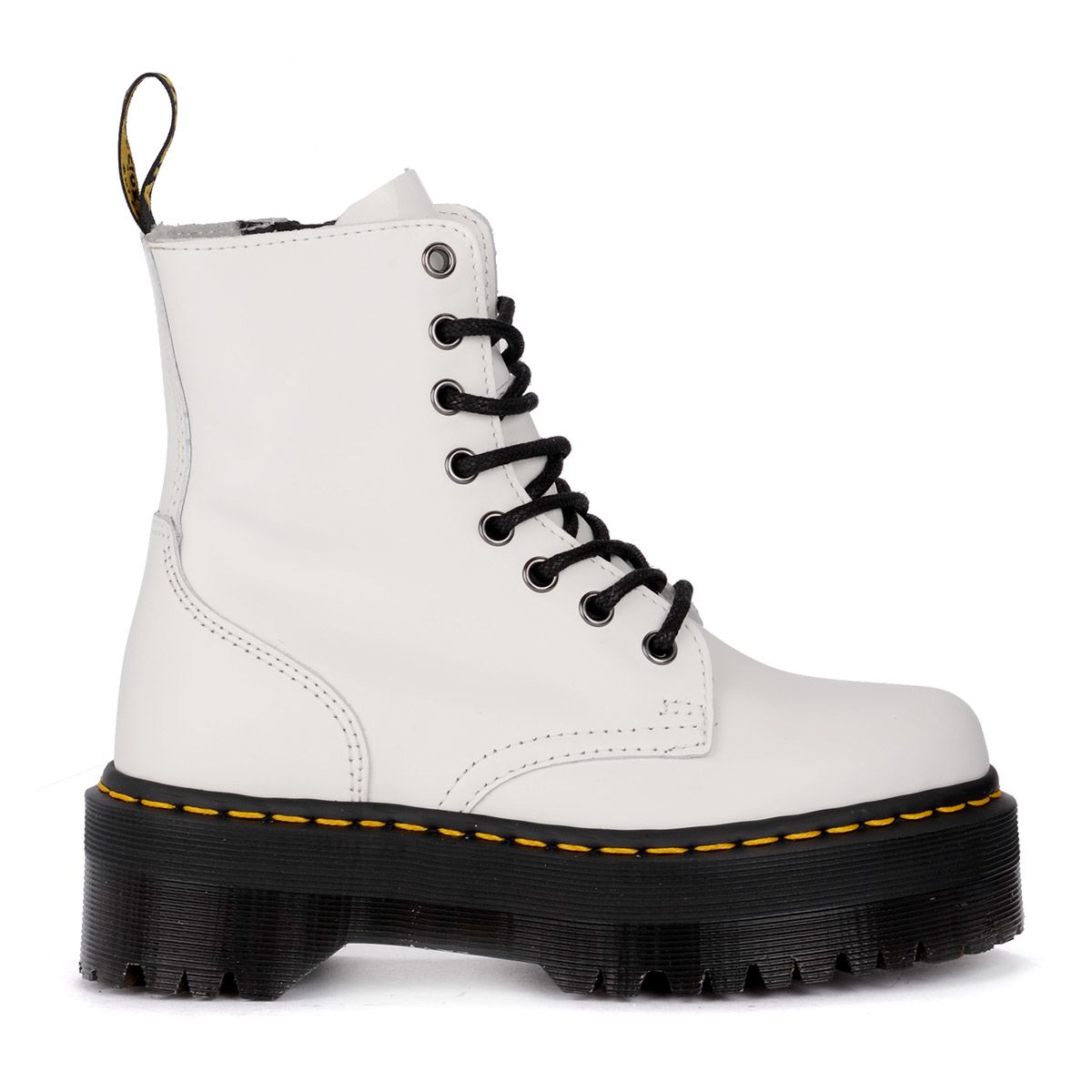Dr. Martens Dr. Martens Jadon White Leather Ankle Boots With Maxi Sole ...