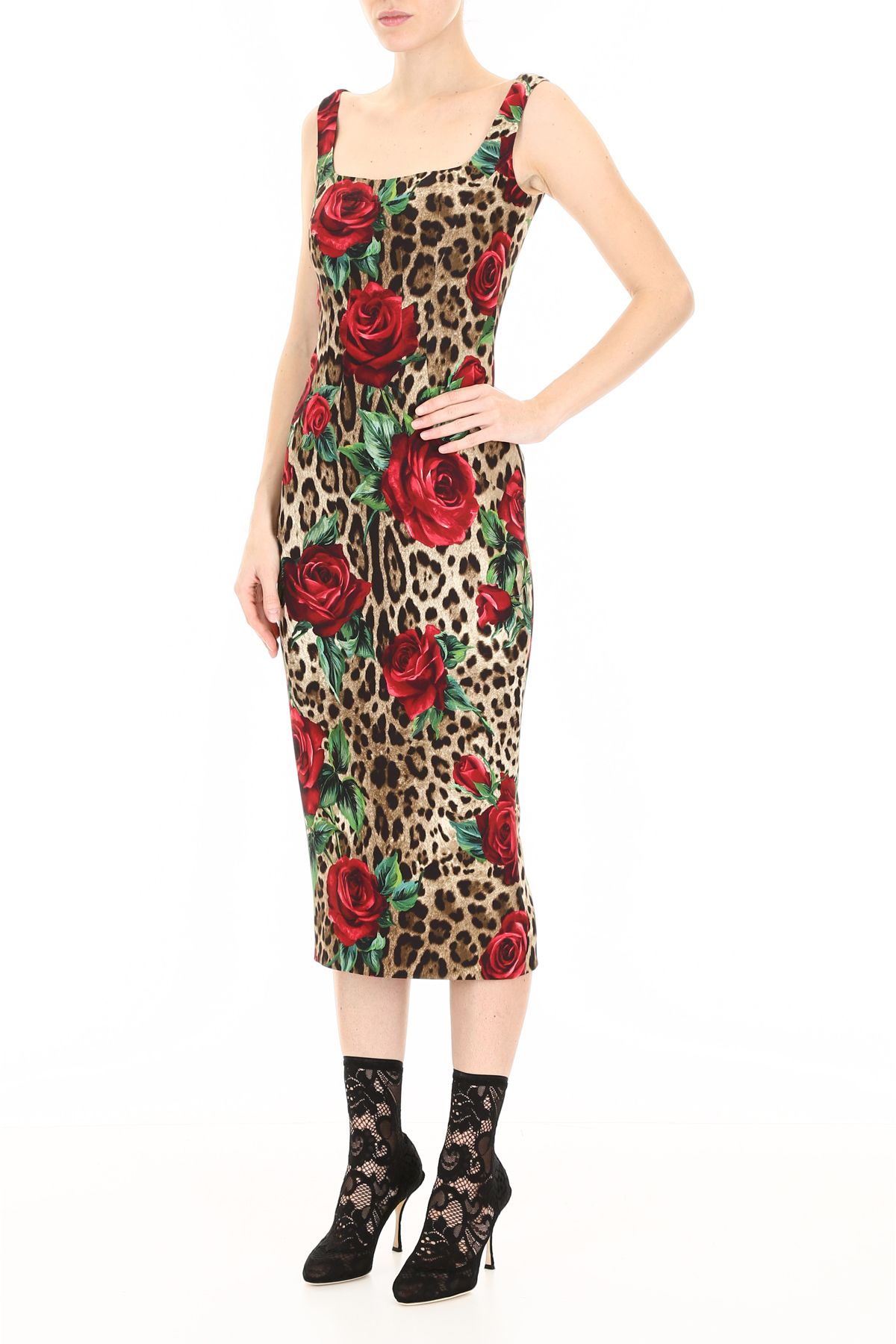 floral and leopard dress