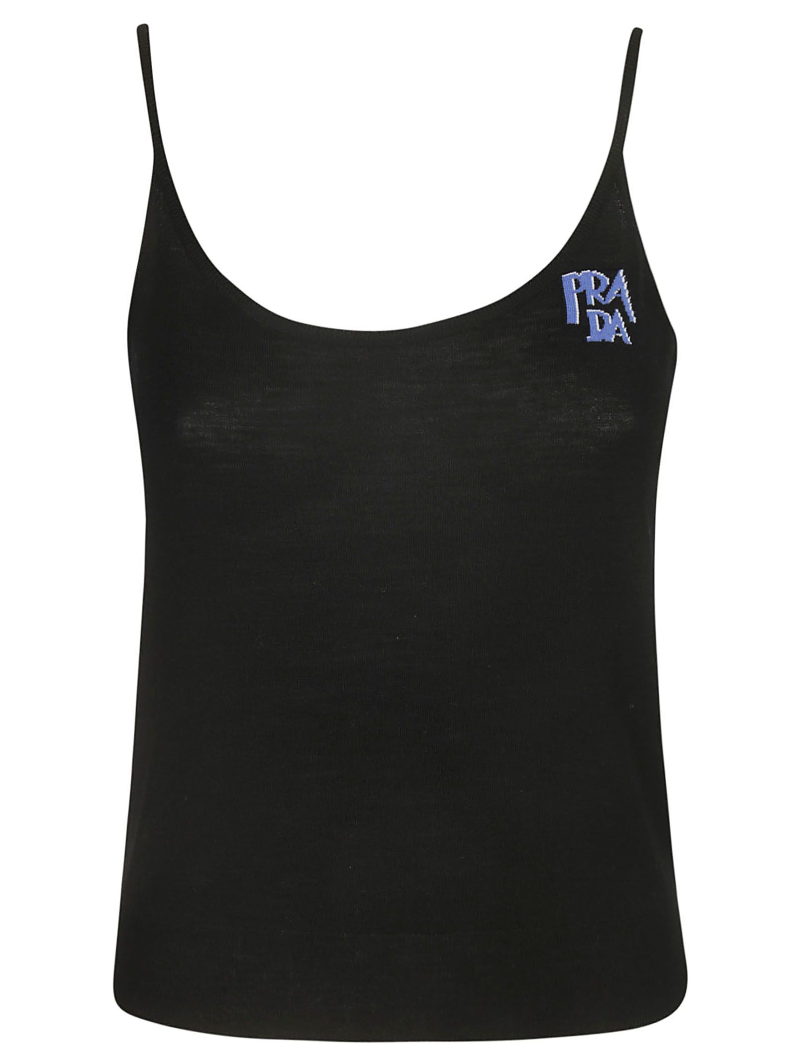 Prada Prada Logo Print Tank Top - Black - 10855748 | italist