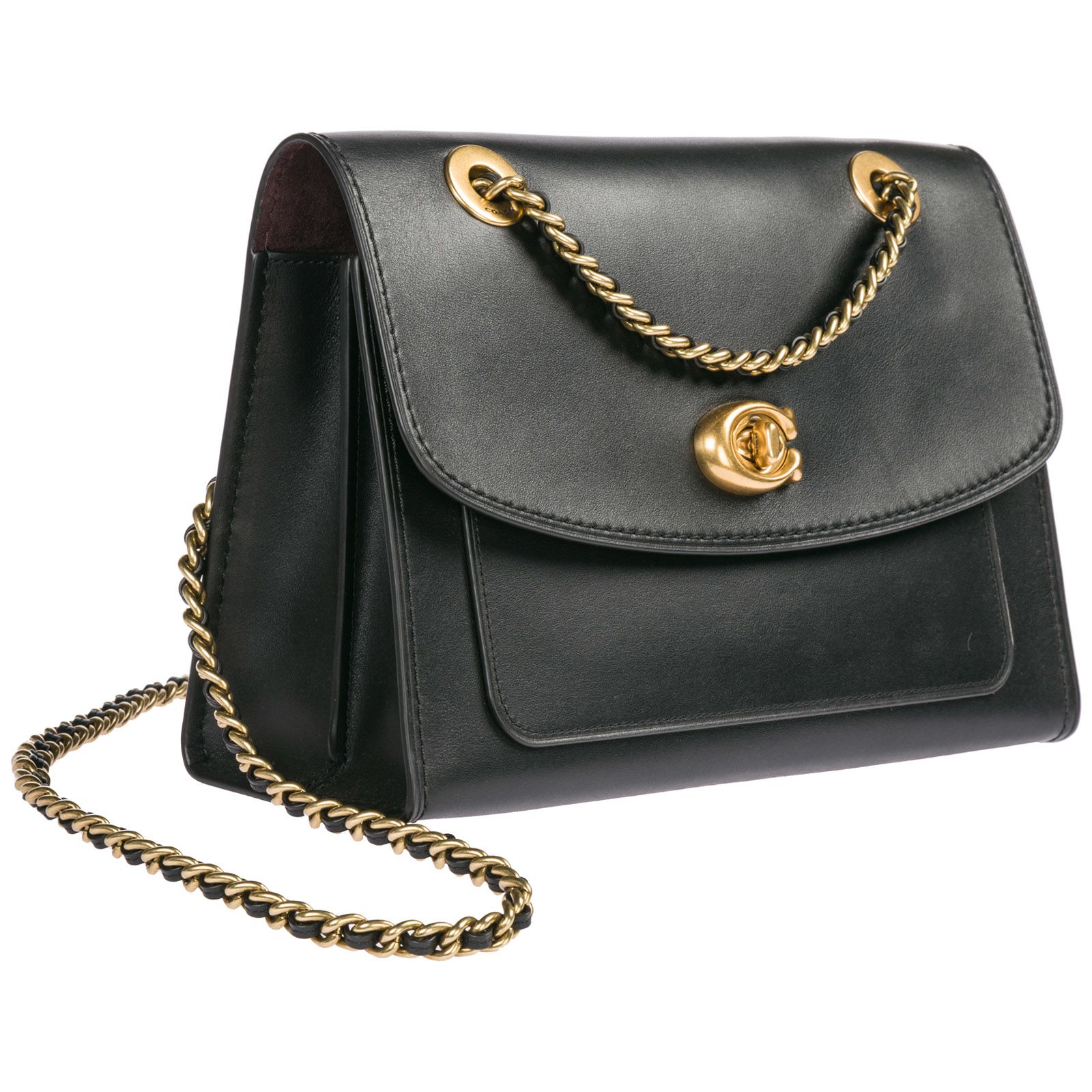 coach parker rivet leather shoulder bag