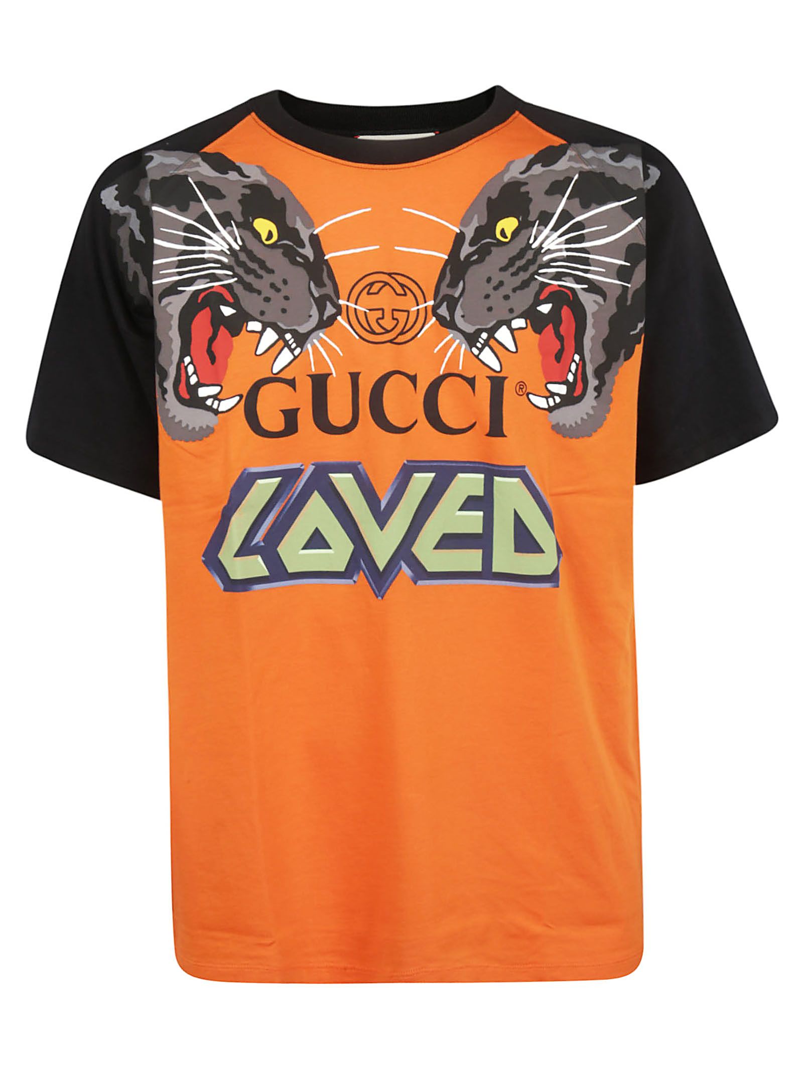 Gucci Gucci Oversized Printed T-shirt - Orange Black - 10796340 | italist