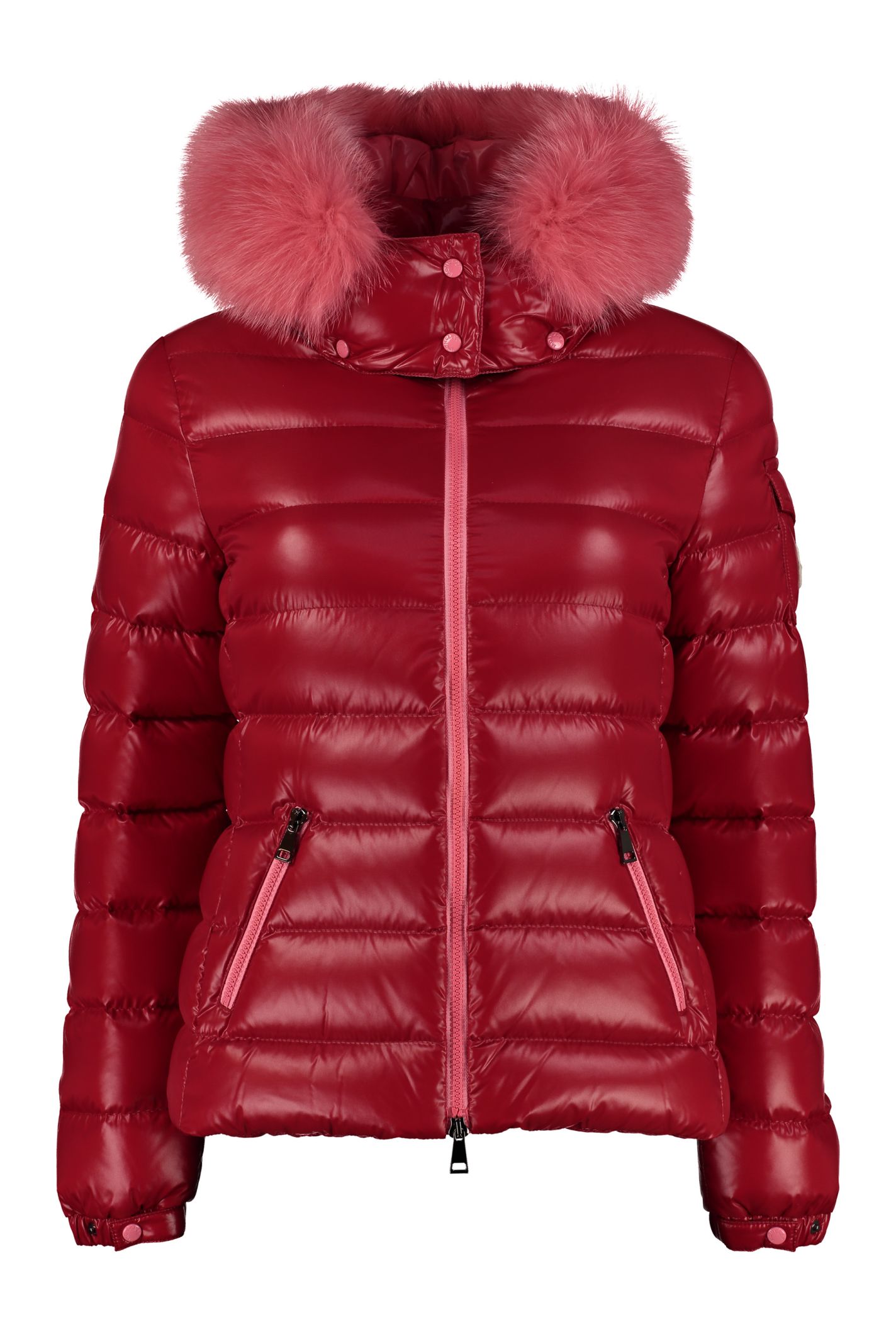 red moncler pink fur