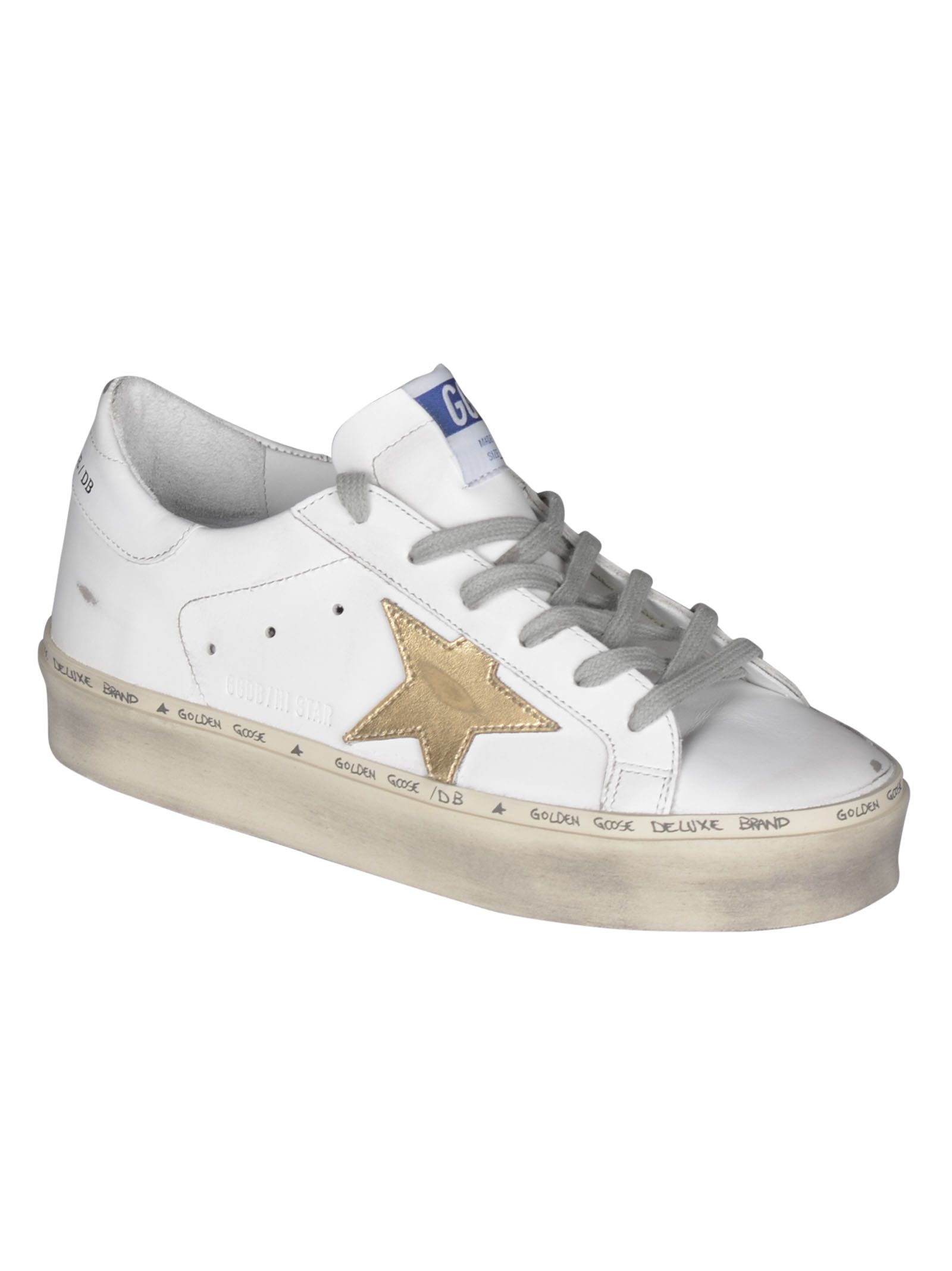 Golden Goose Golden Goose Hi Star Sneakers - White Gold Leather Star - 10722517 | italist