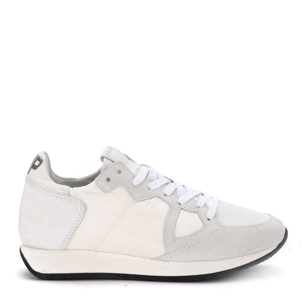 Philippe Model Monaco Vintage White Fabric And Leather Sneaker | ModeSens