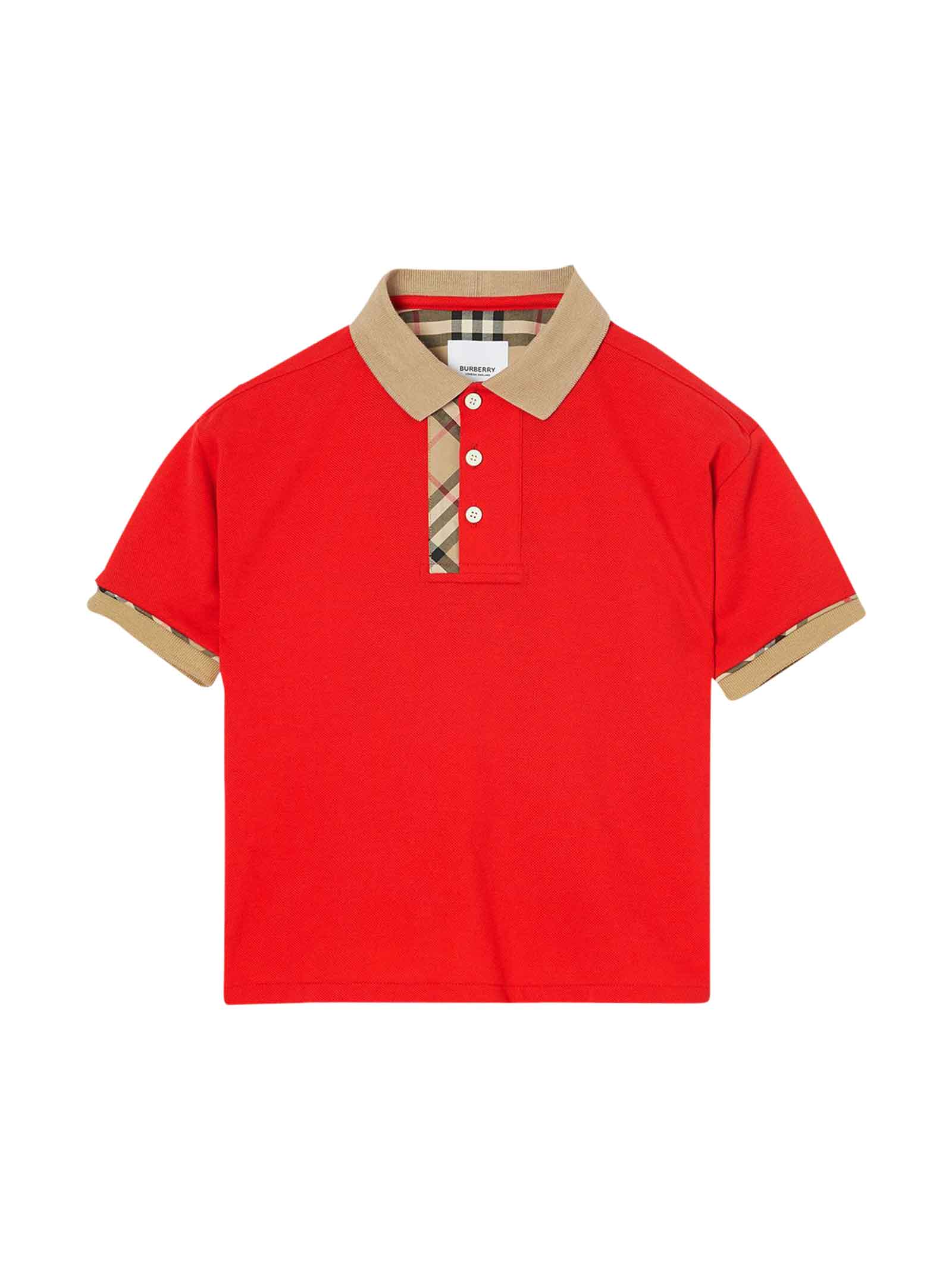 burberry red polo shirt