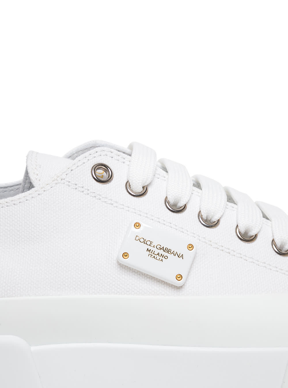 Dolce \u0026 Gabbana White Leather Sneakers With Logo | italist