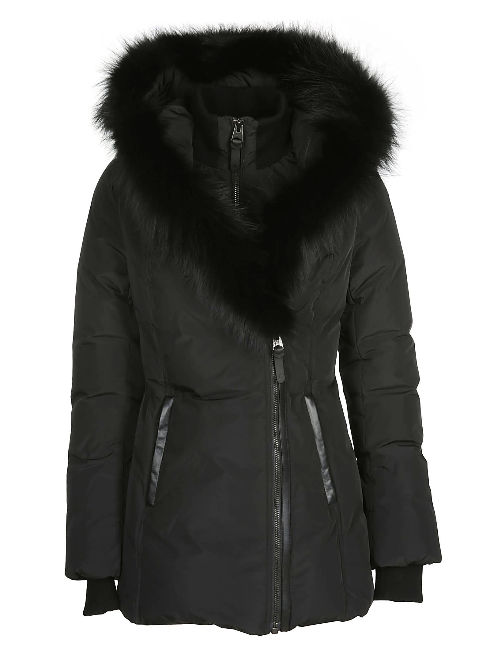 mackage black fur jacket