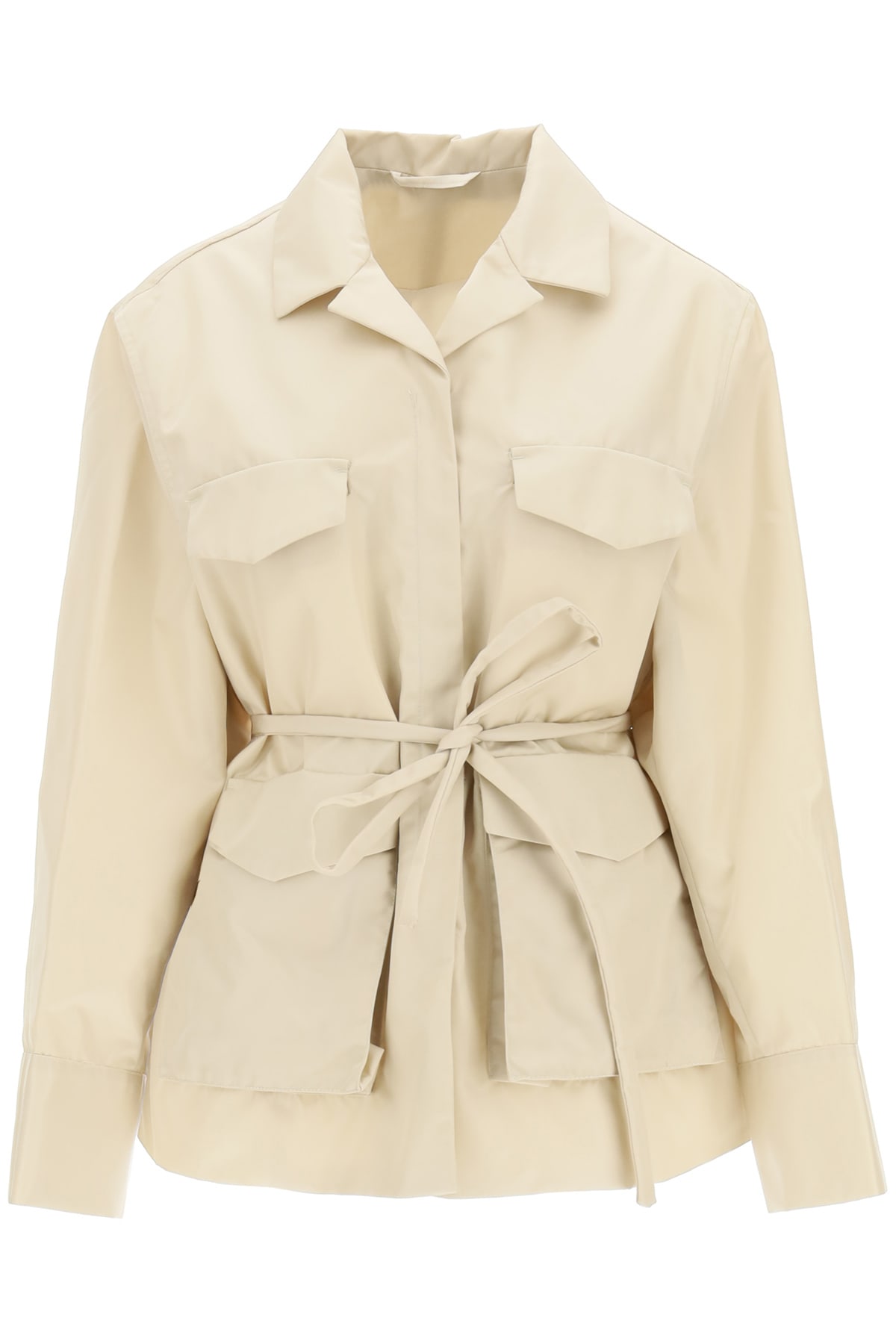 belted military jacket