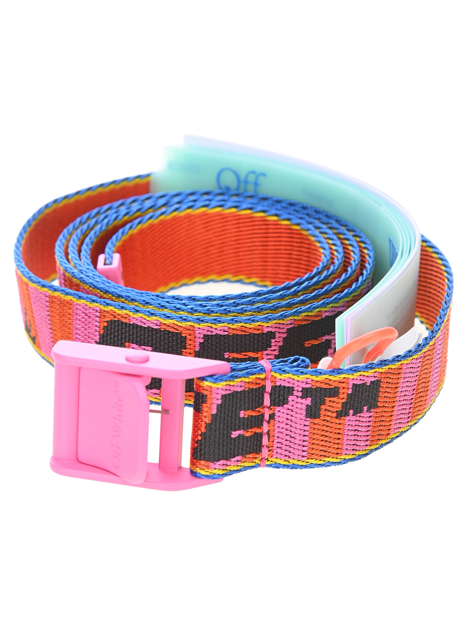 off white industrial belt red