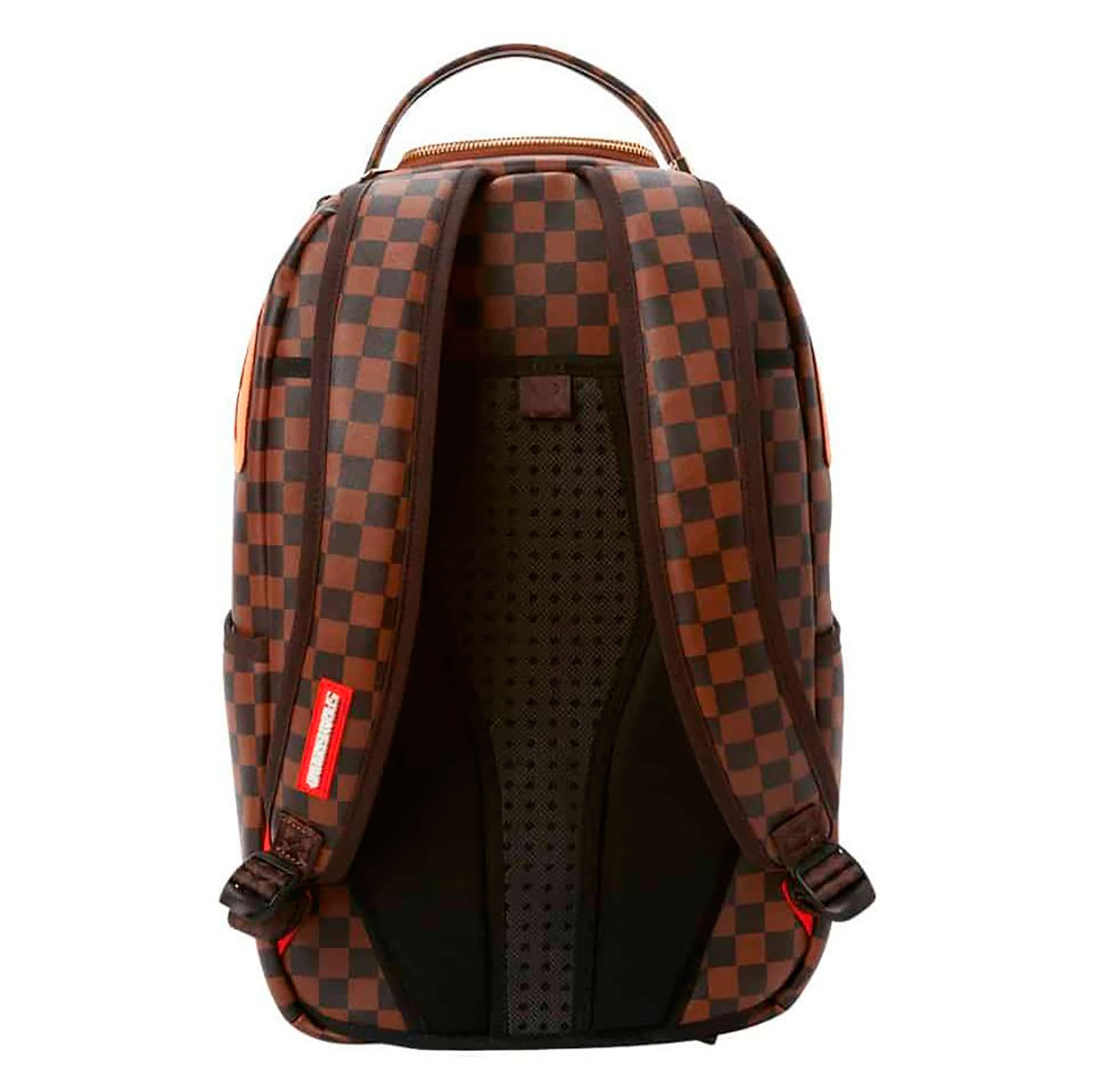 sprayground rubber checkered logo backpack