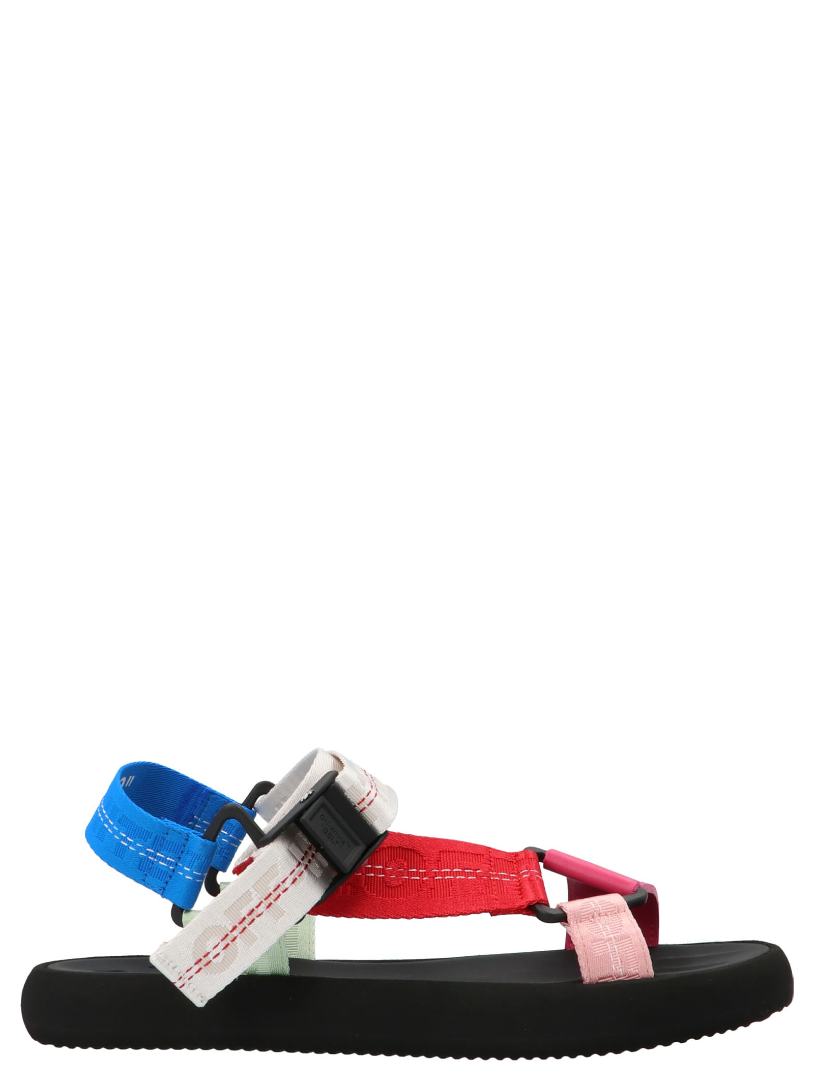 off white multi strap micro sandals