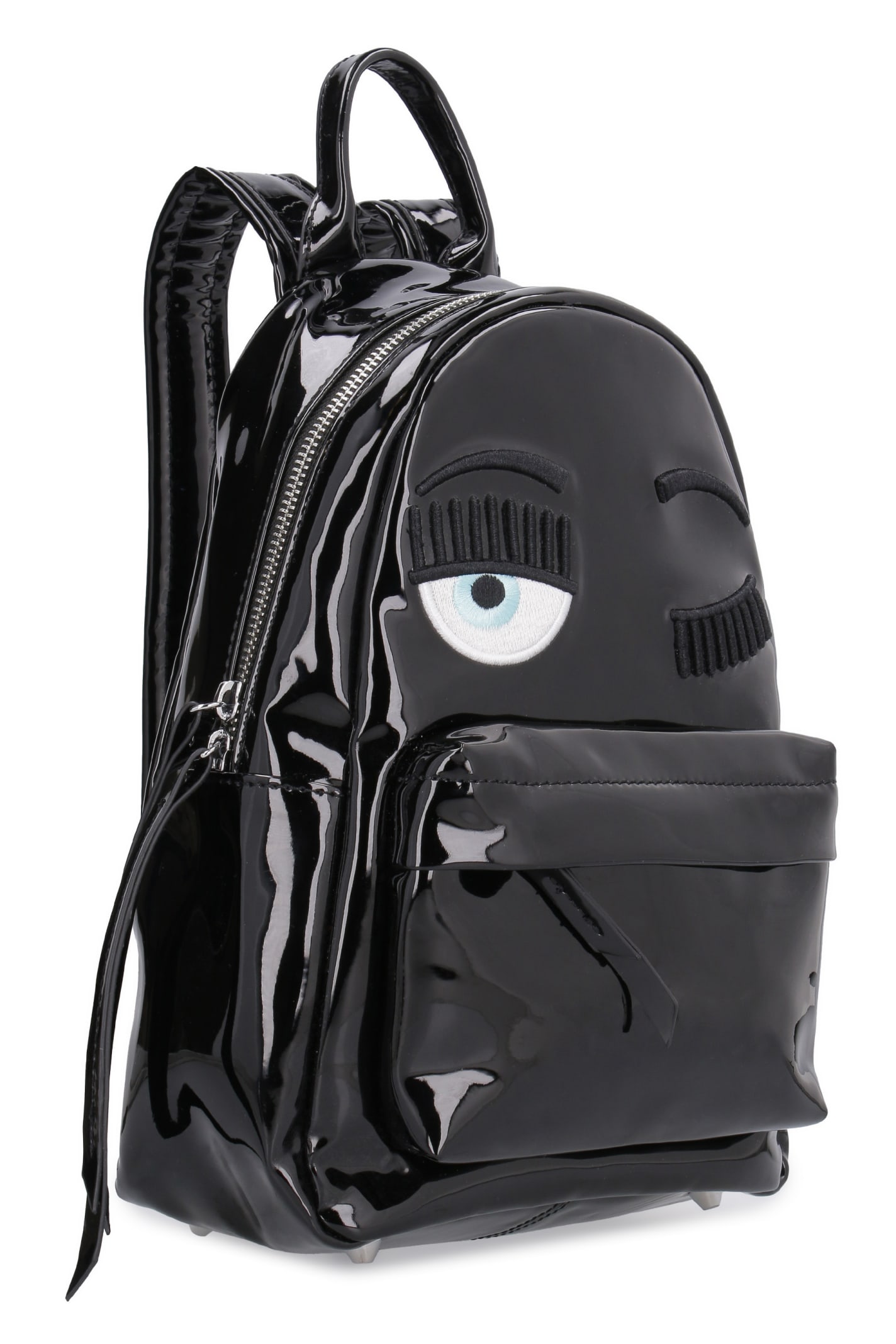 black vinyl backpack