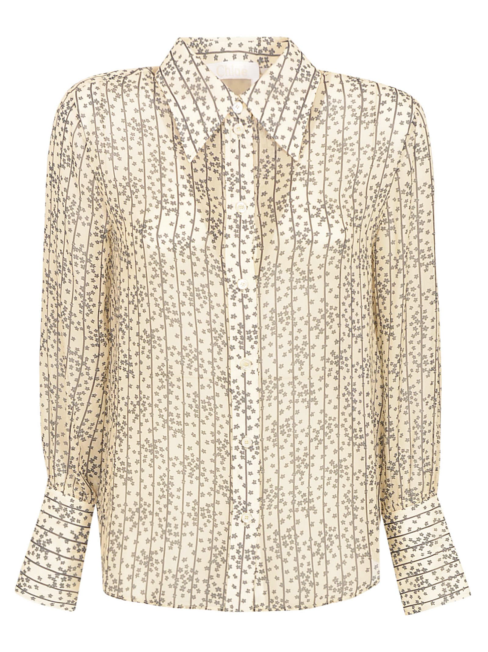 Chloé Floral Print Striped Shirt | italist, ALWAYS LIKE A SALE