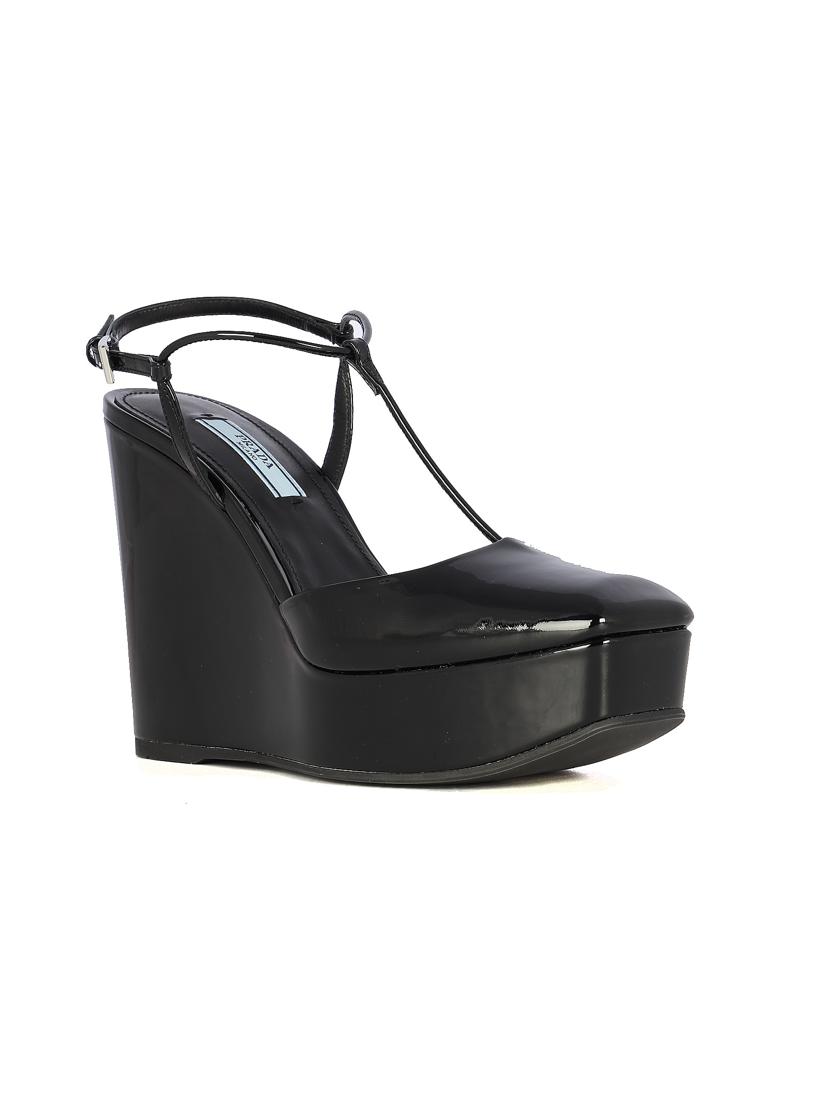 black prada wedges