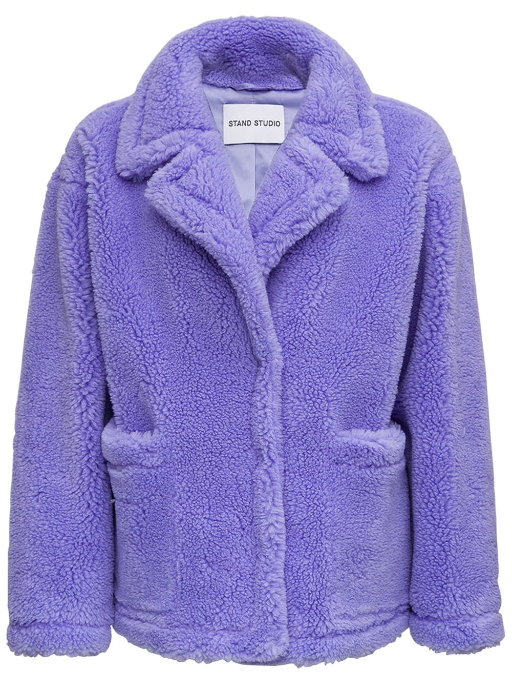 purple fuzzy coat