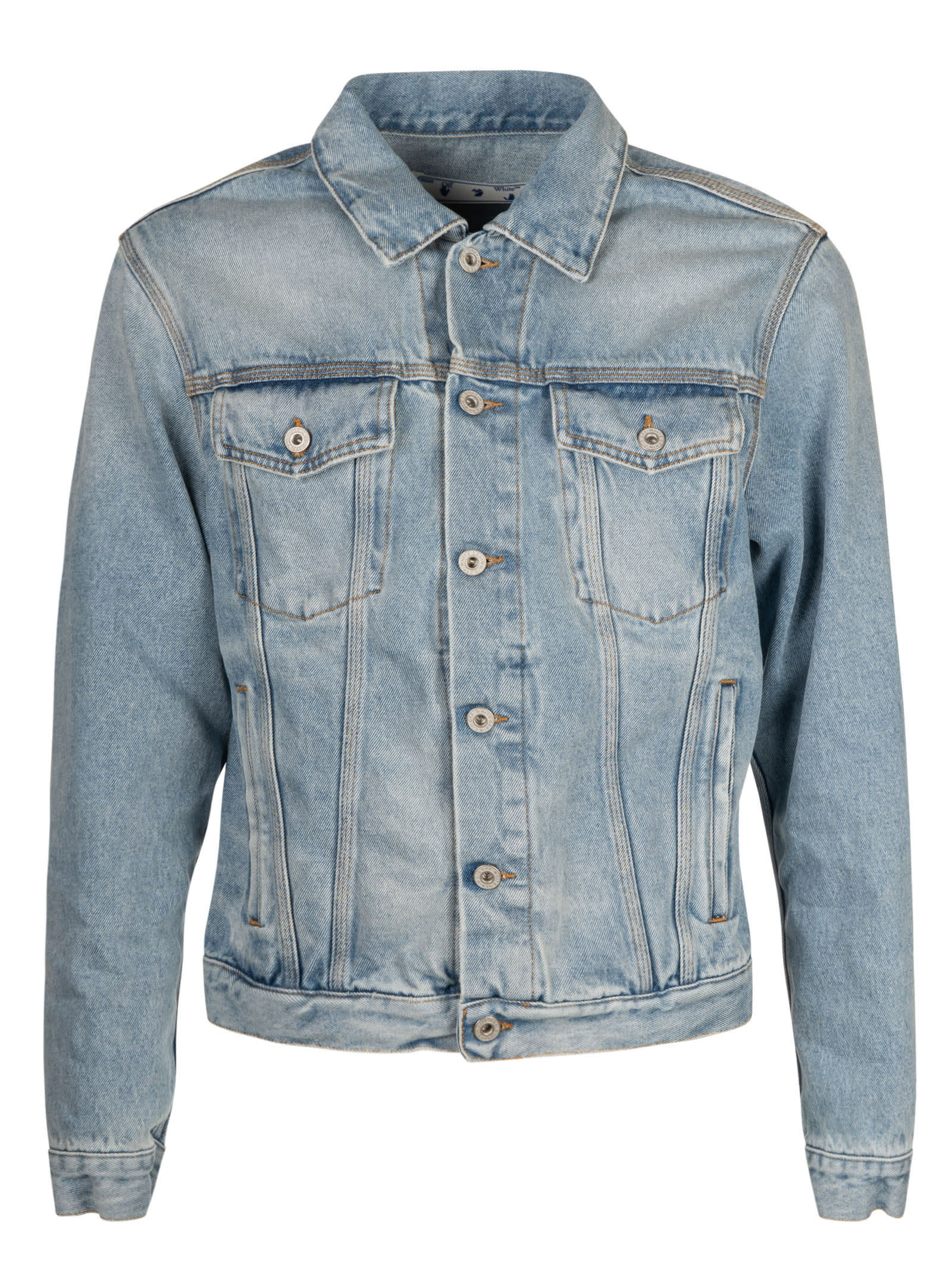 off white slim denim jacket