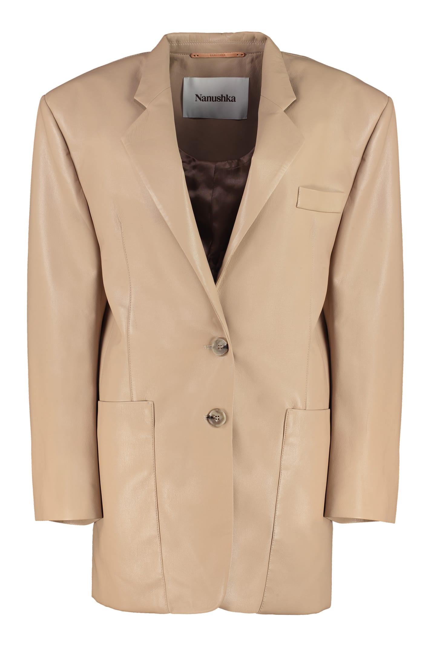 nanushka evan vegan leather blazer