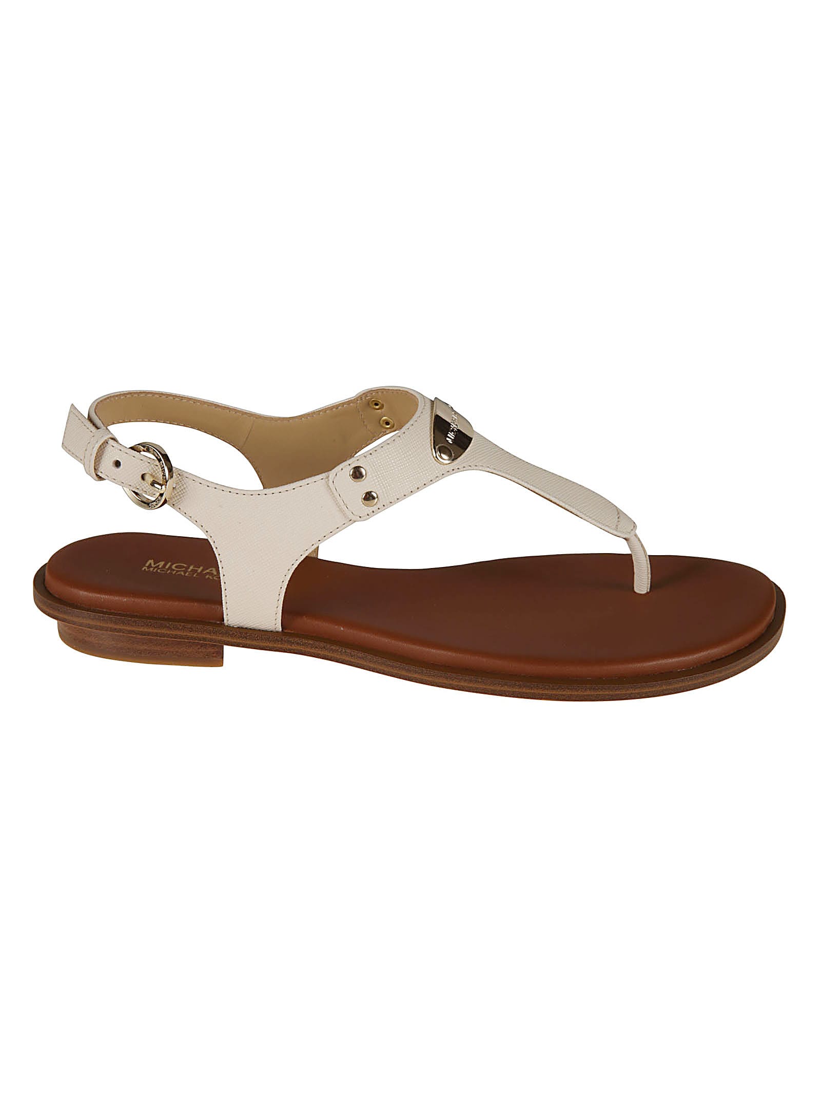 logo plate leather sandal