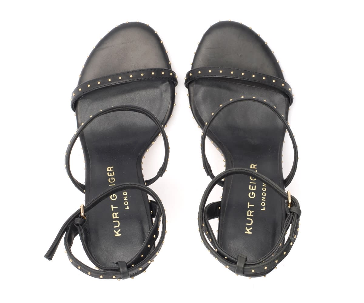 Kurt Geiger Portia Black Heeled Sandals With Micro Studs