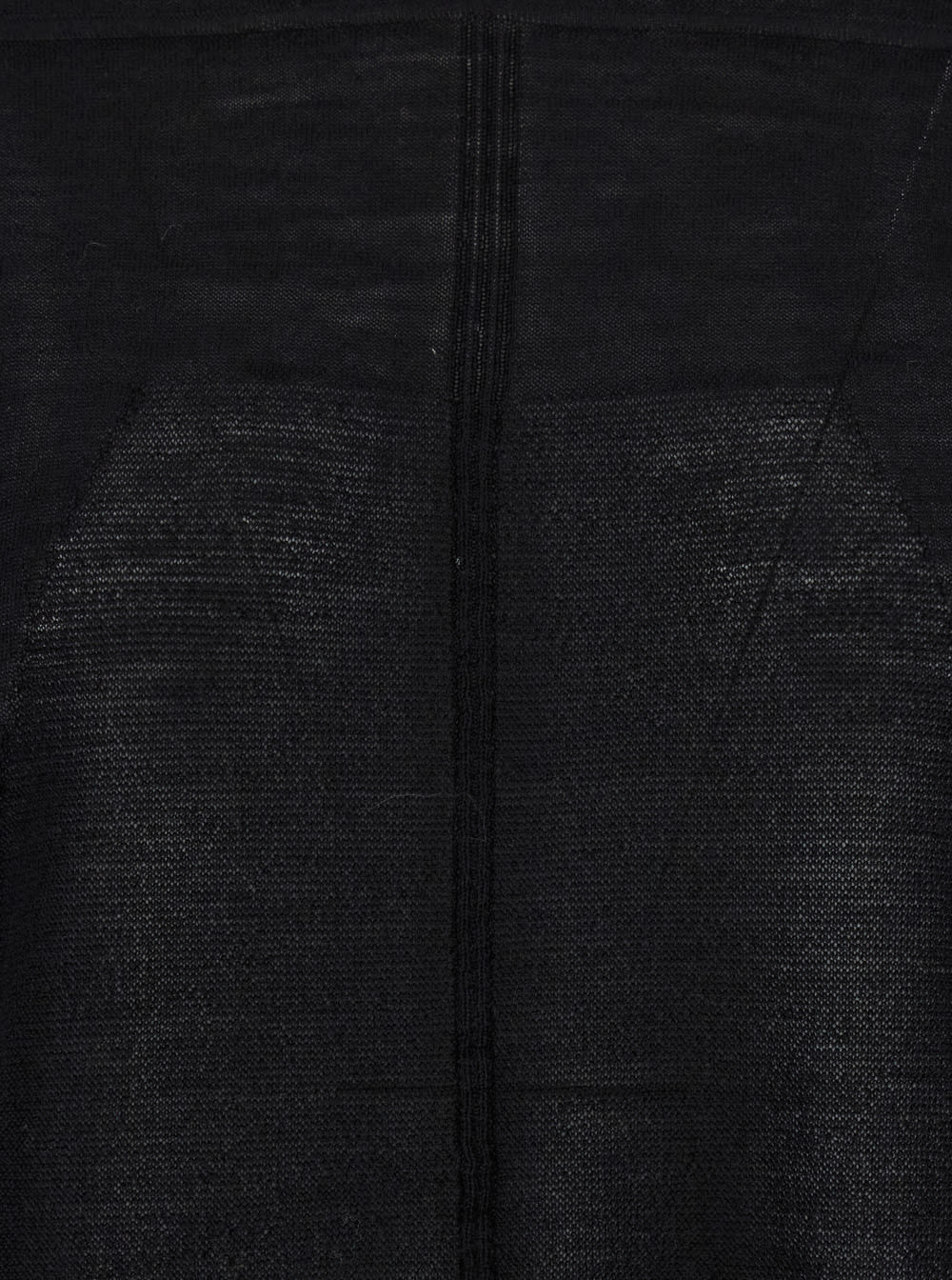 Rick Owens Black Crewneck Pullover In Semi Sheer Fabric Woman In Black