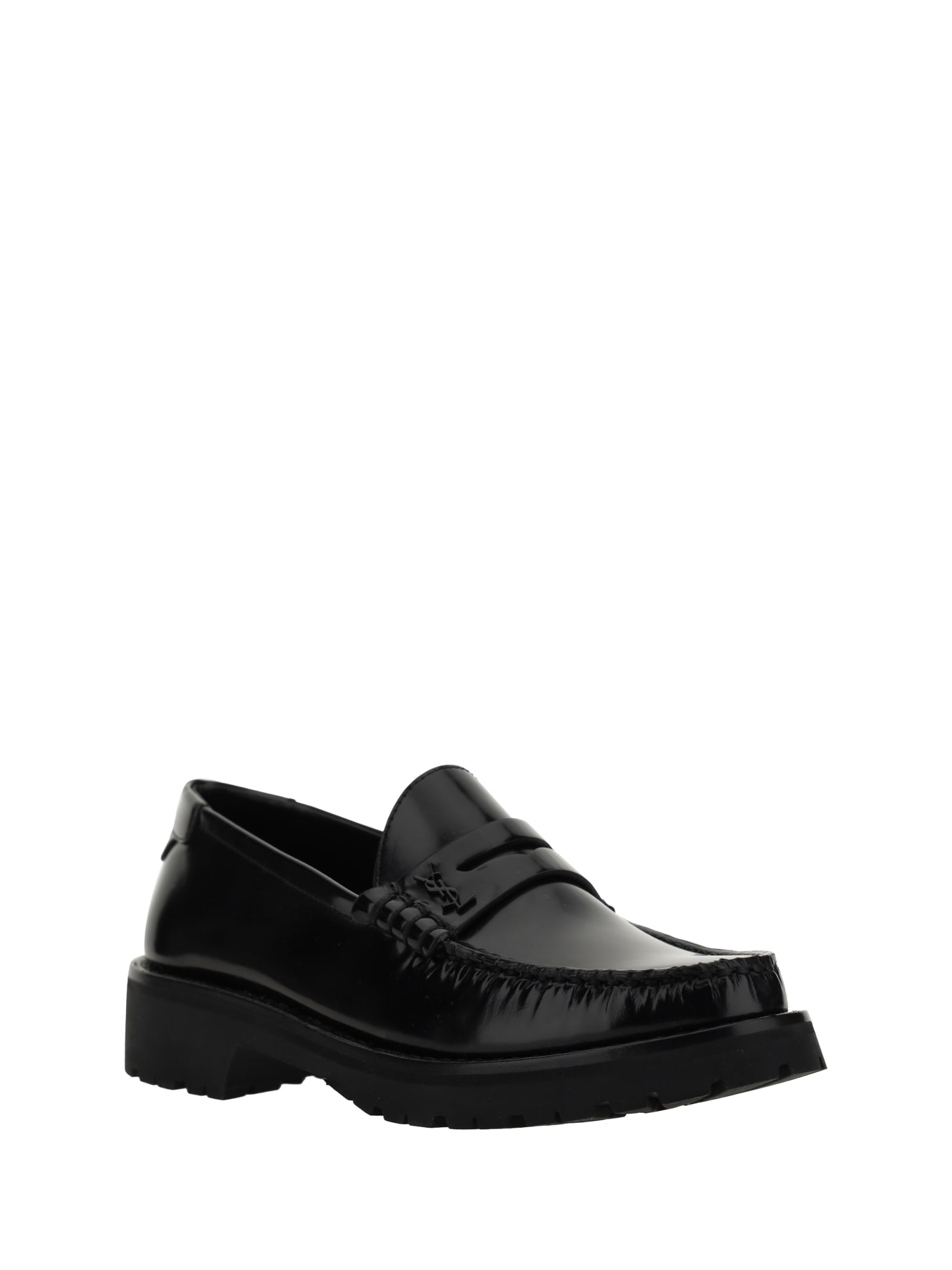 Shop Saint Laurent Loafers In Nero