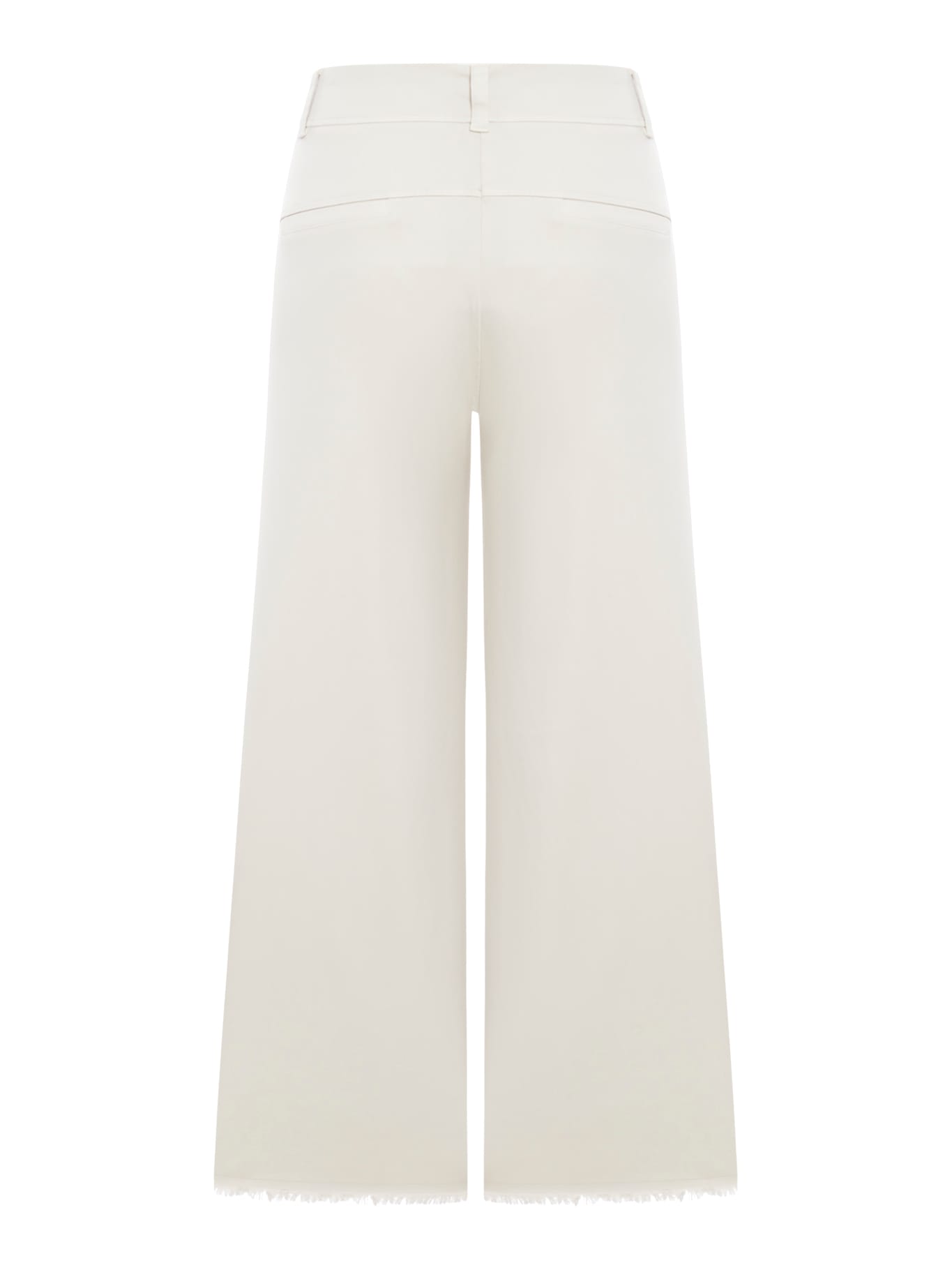 TRANSIT WIDE LEG TROUSERS WITH RAW CUT AT THE BOTTOM IN VISCOSE AND STRETCH COTTON 