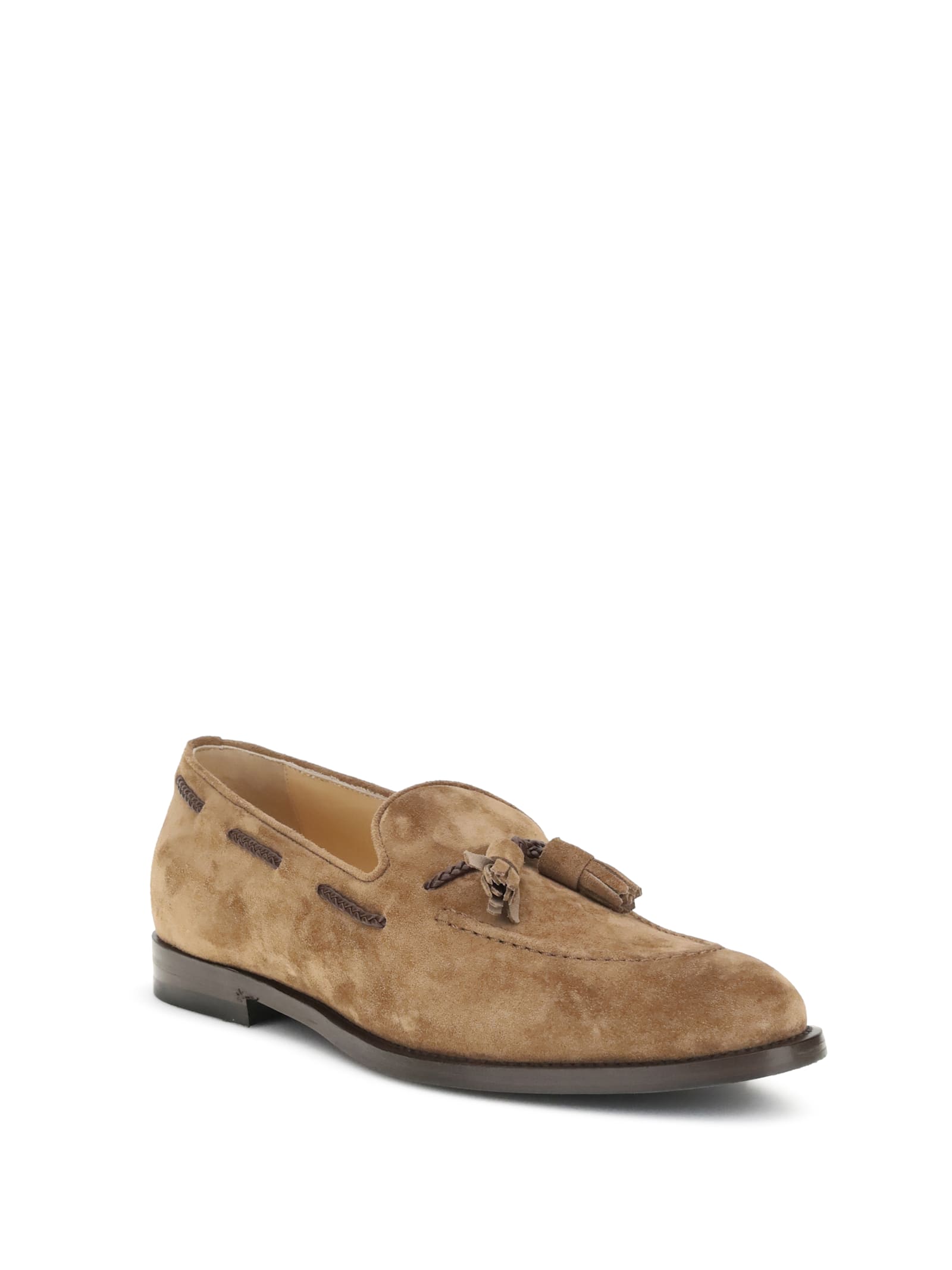 Brunello Cucinelli Suede Loafers In Brown