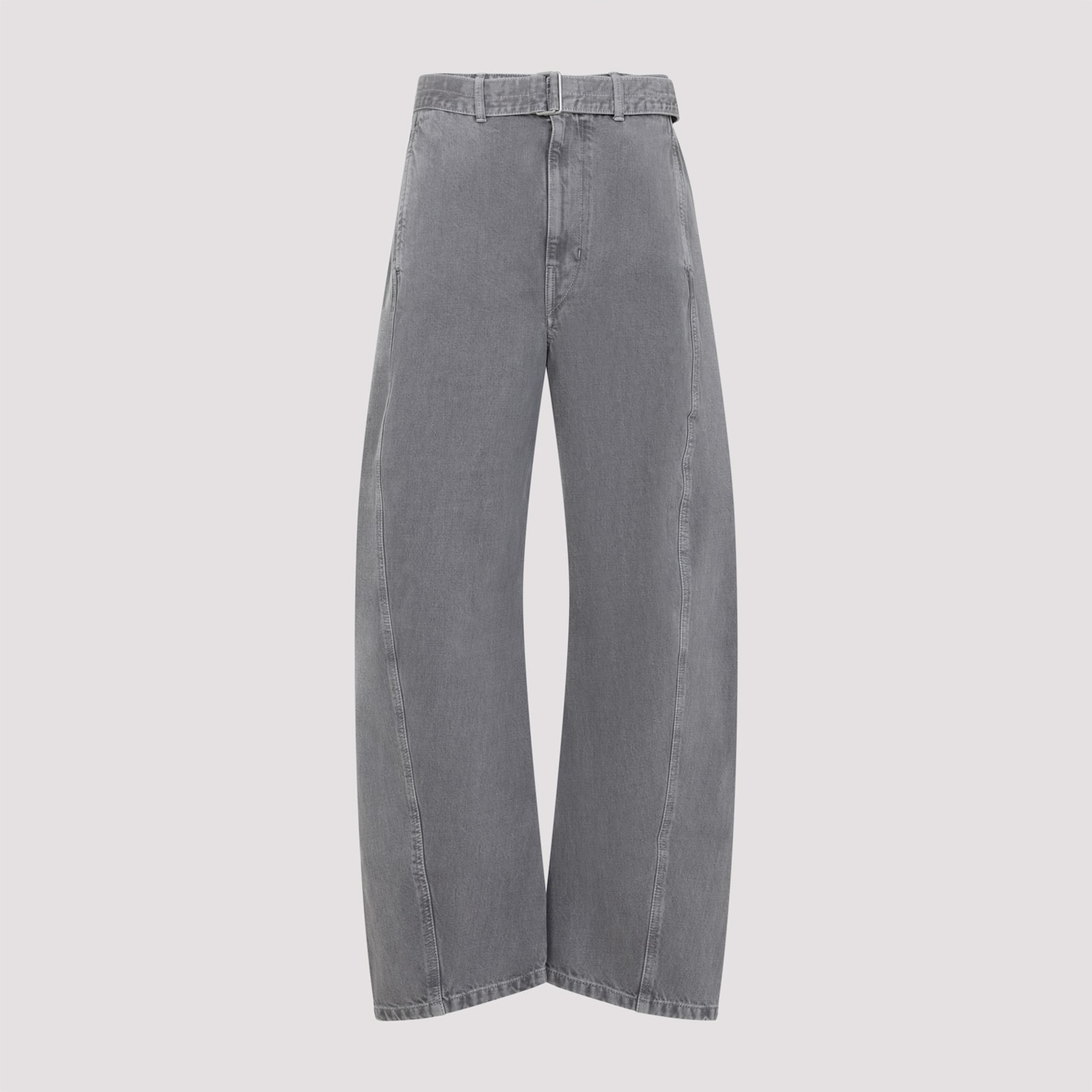 Lemaire Twisted Belted High Waist Jeans In Gray
