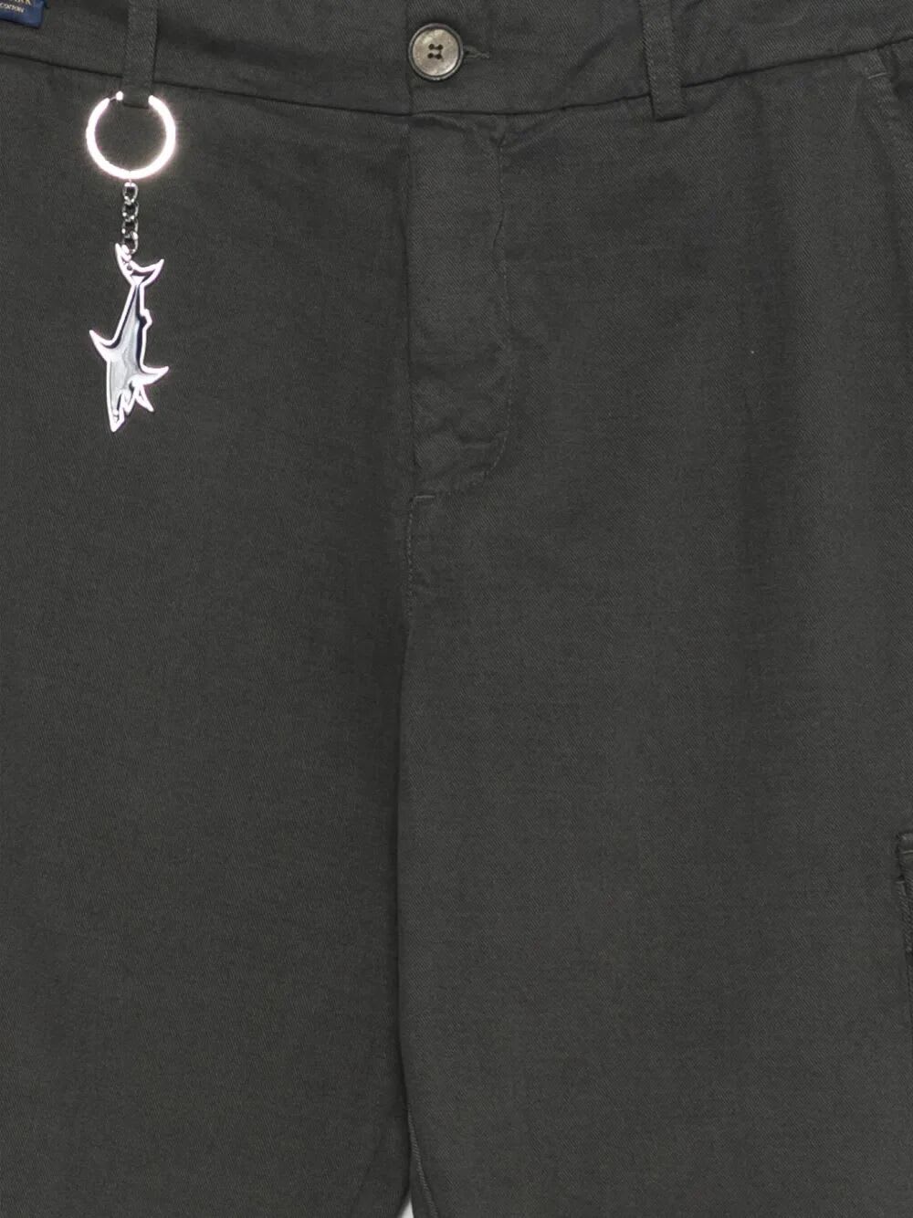 Paul&shark Cashmere Cotton Garment Dyed Wide Leg Cargo Trousers In Gray