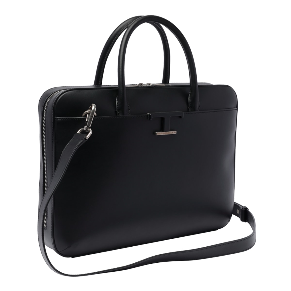 Shop Tod's Medium T Timeless Briefcase In Black