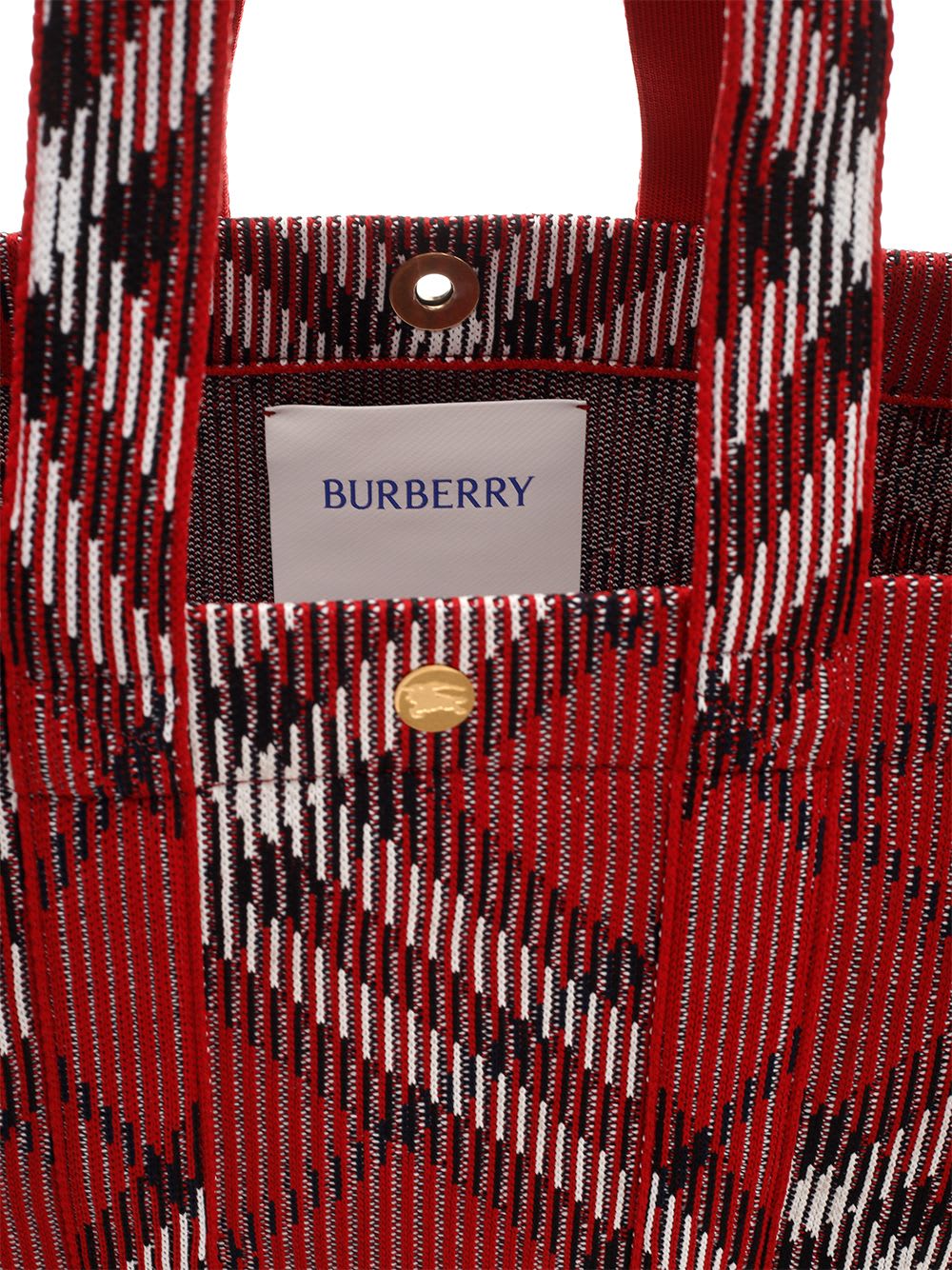 Shop Burberry Fabric Tote Bag In Red