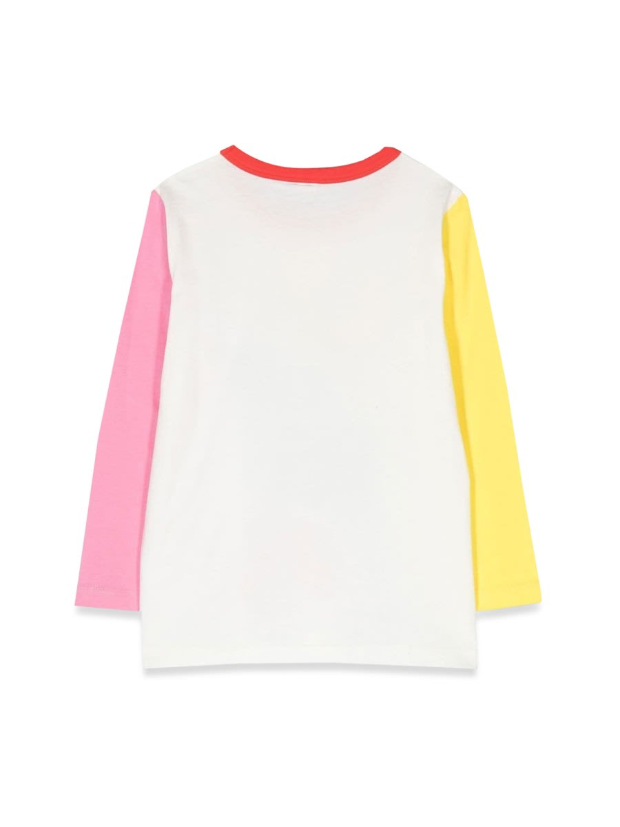 Shop Stella Mccartney Two-tone M/l Sleeve T-shirt In Multicolour