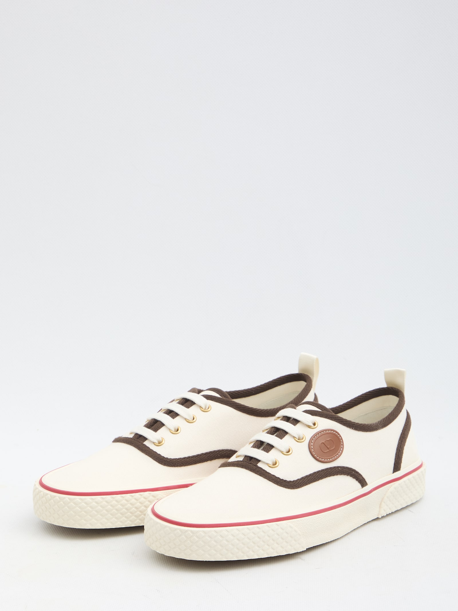 Valentino Nojoke Canvas Sneakers With Contrasting Profiles In White