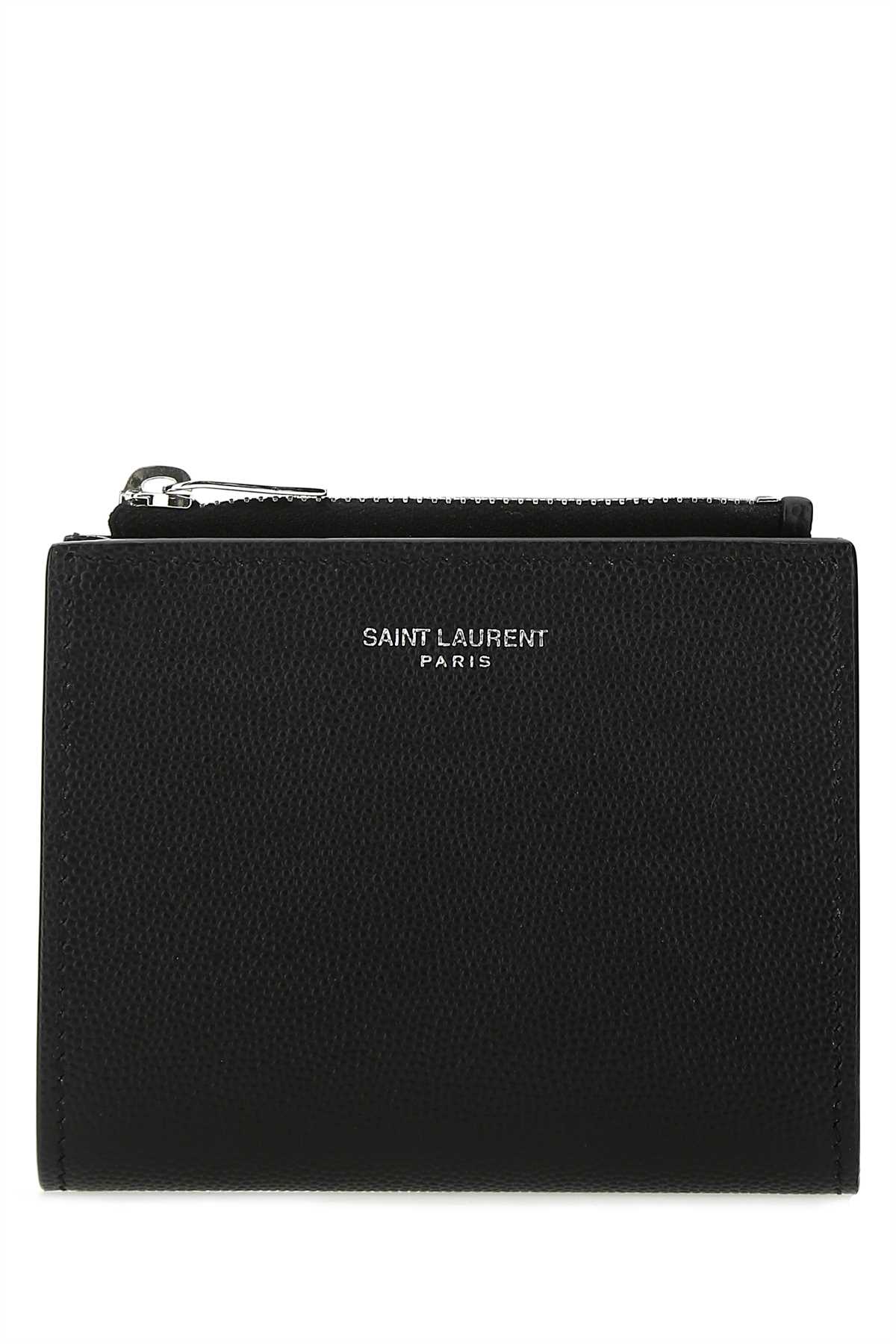 Shop Saint Laurent Black Leather Wallet In Nero