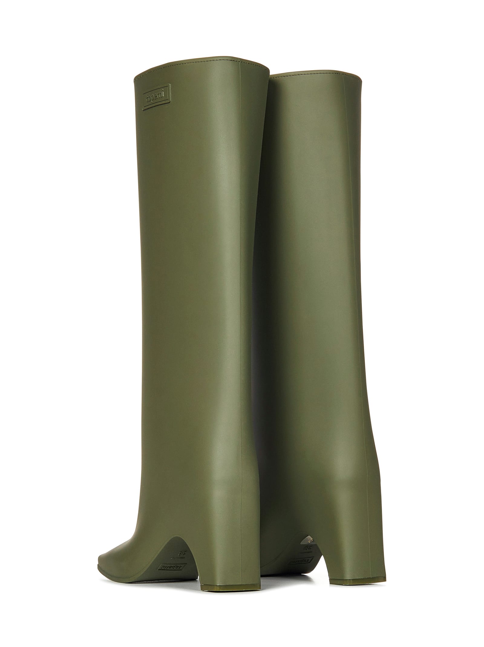 Shop Coperni Rubber Bridge Boots In Green