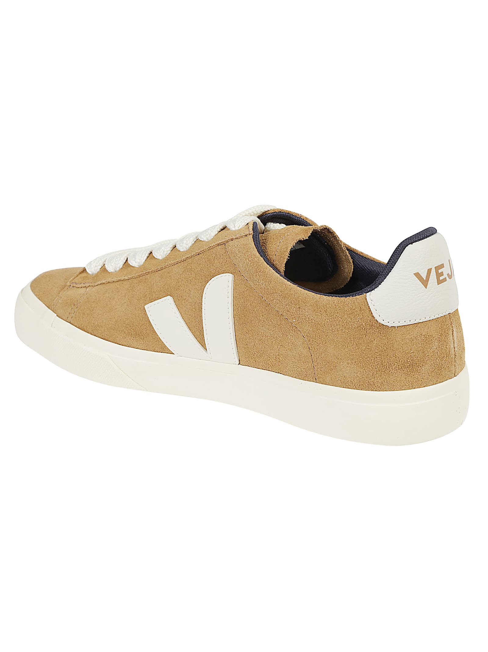 Veja Brown Suede Low-top Sneakers With Contrasting Logo In Brown