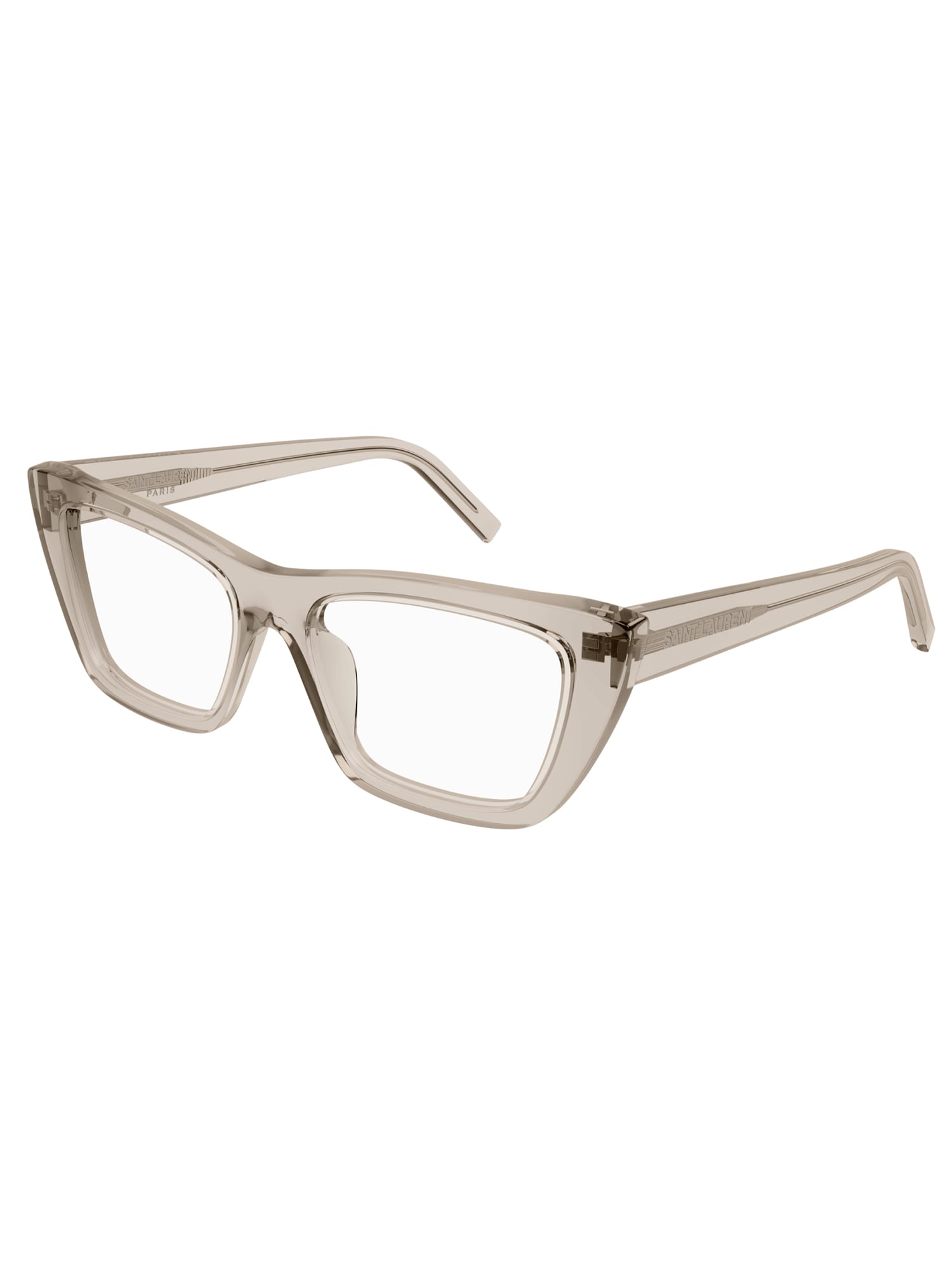 Saint Laurent Sl 276 Mica Opt Eyewear In 005 Beige Beige Transpare